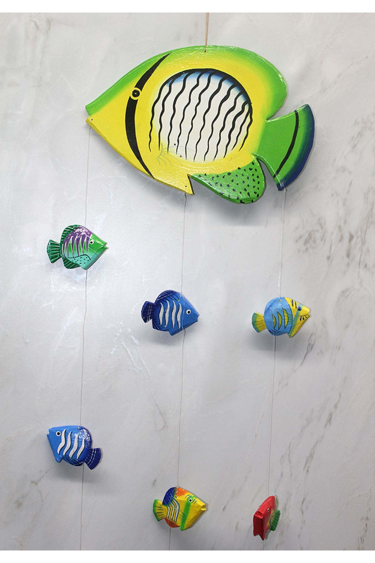 Ahşap Balıklı Rüzgar Çanı