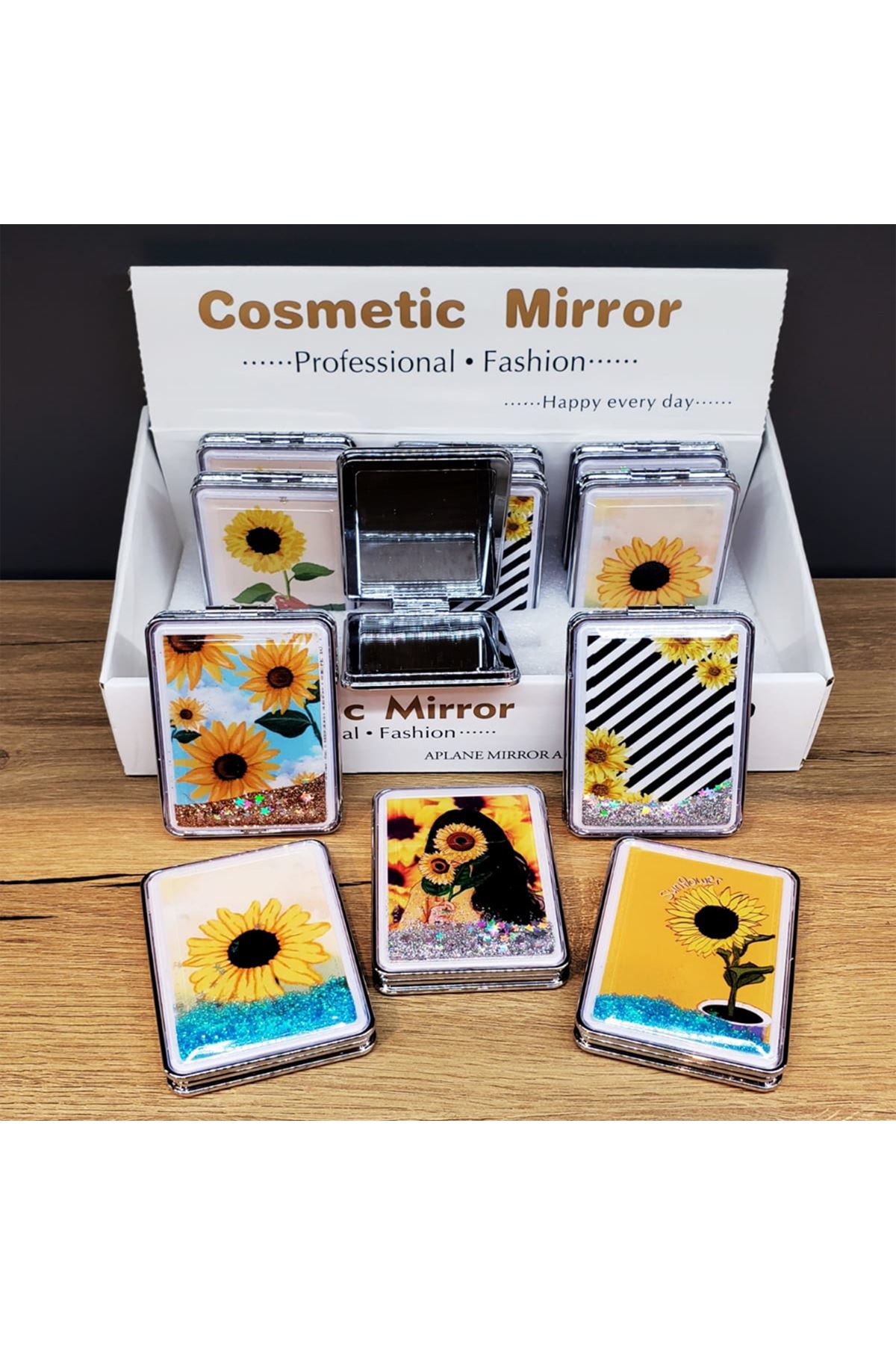 Simli Kapaklı Cep Aynası