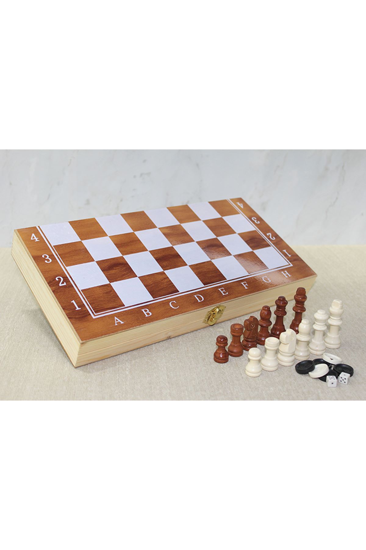 Ahşap Kutulu Satranç Model 1