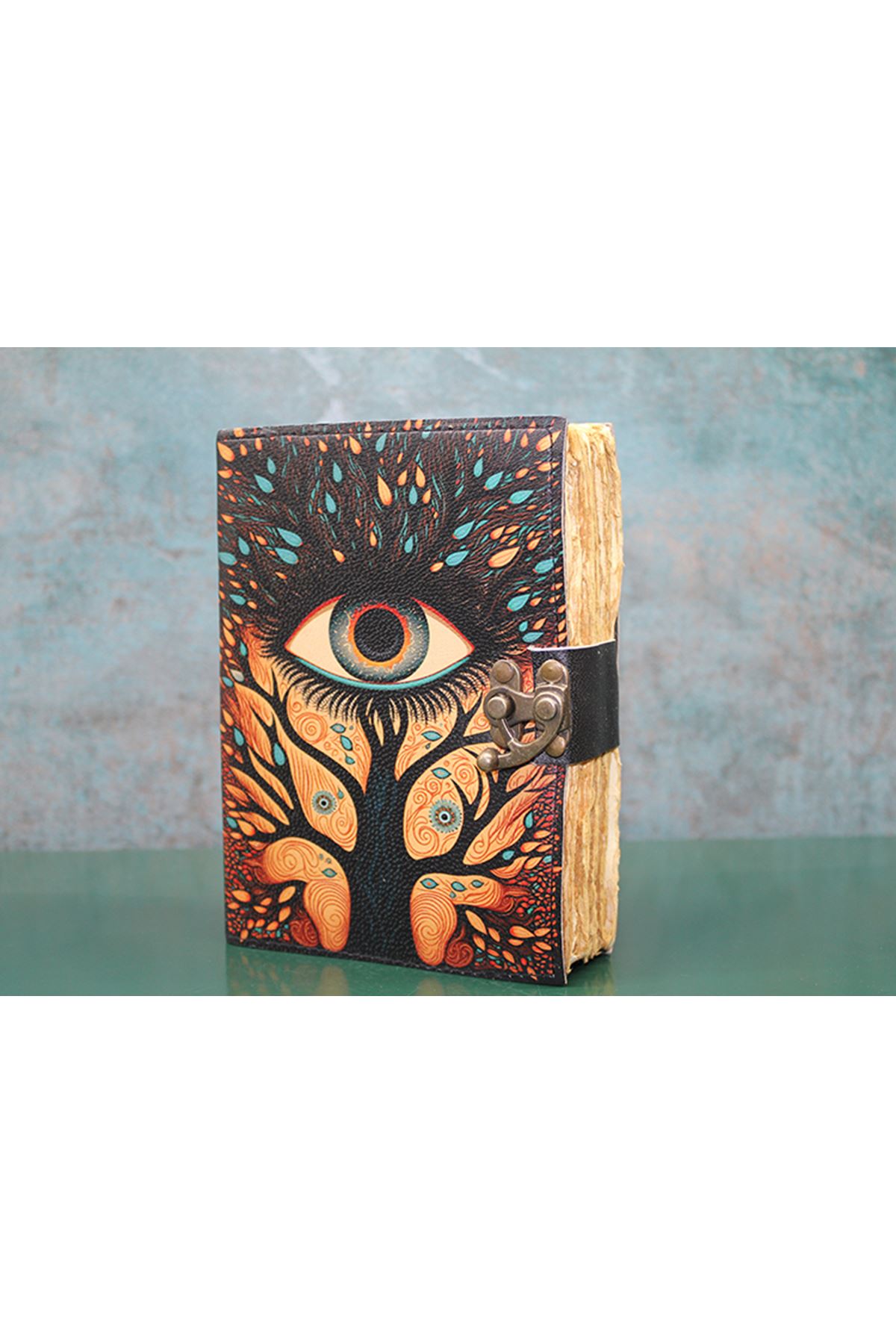 Göz Tasarımlı Deri Defter