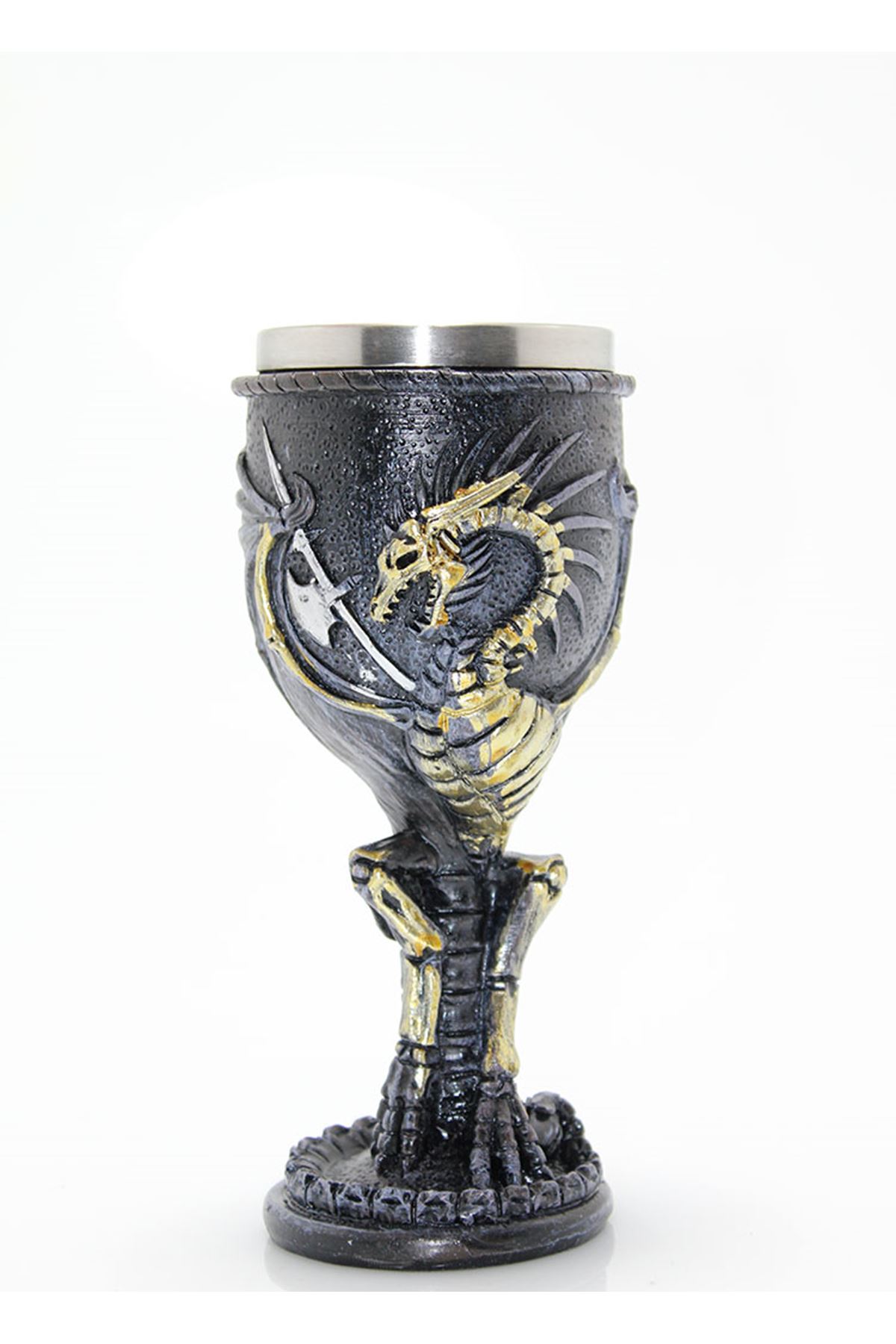 Ejderha Tasarımlı Paslanmaz Çelik Kadeh Bardak Model 2
