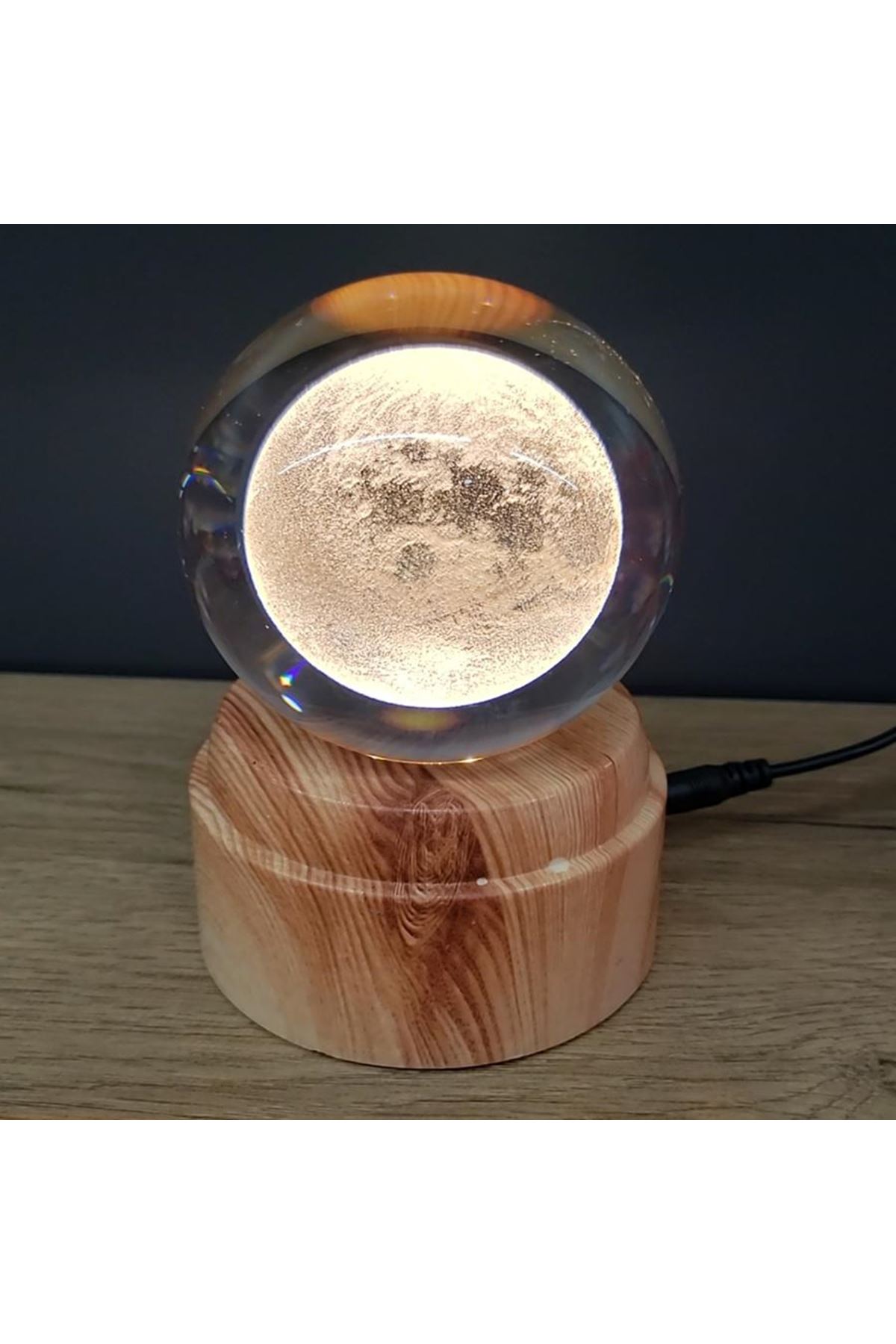 Dolunay Tasarımlı Dönen Cam Küre