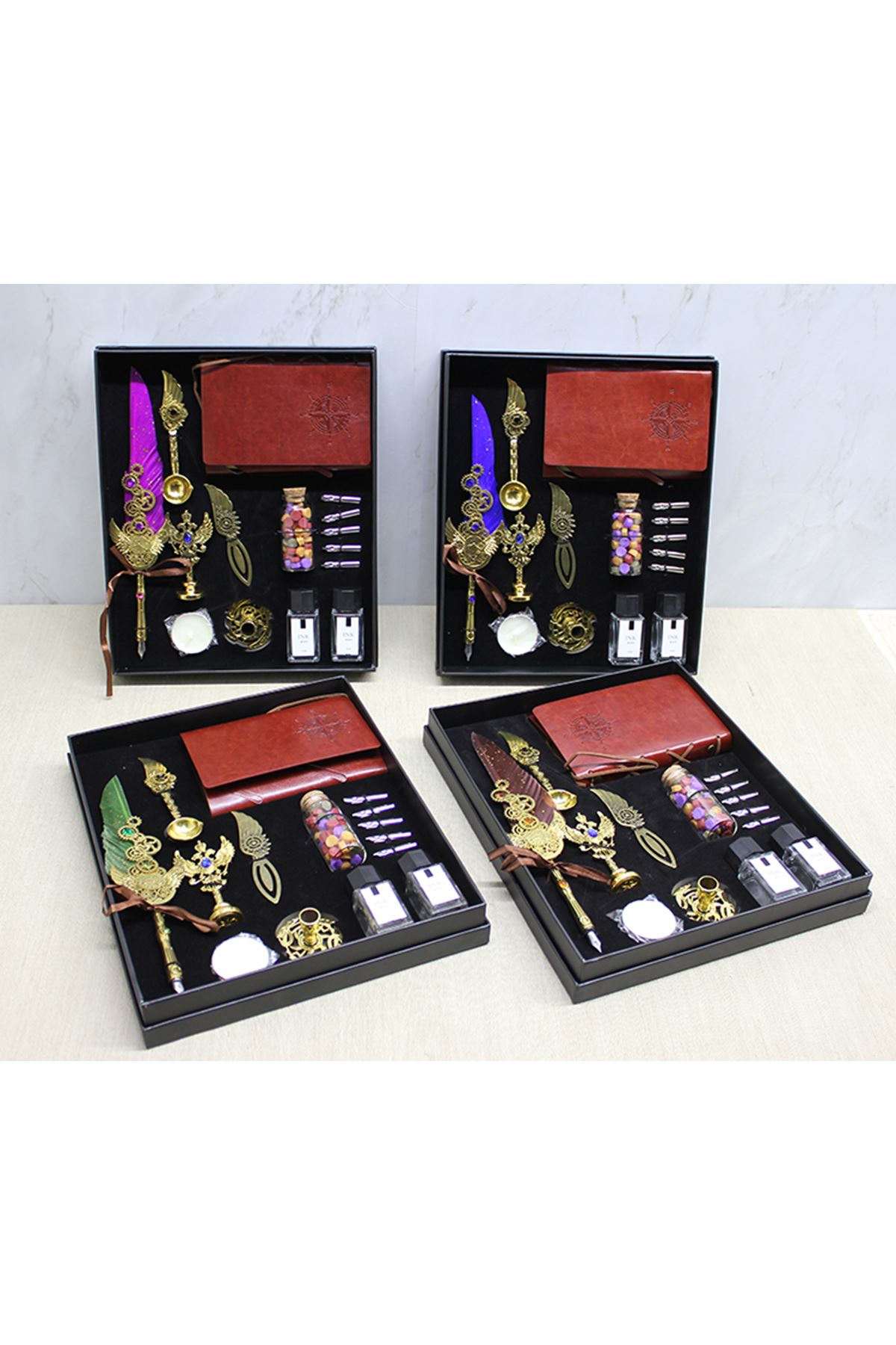 Deri Defterli Divit Hokka Ve Mühür Seti Model 2