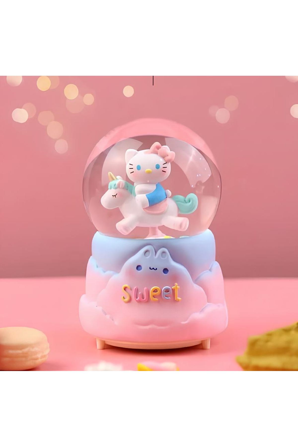 Hello Kitty Işıklı Müzikli Kar Küresi Orta Boy Model 3