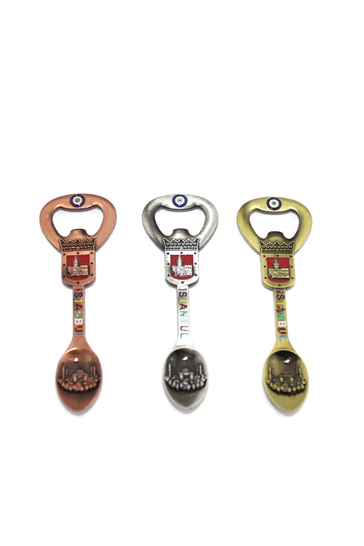 İstanbul Temalı Metal Magnet Ve Açacak Kaşık Tasarımlı