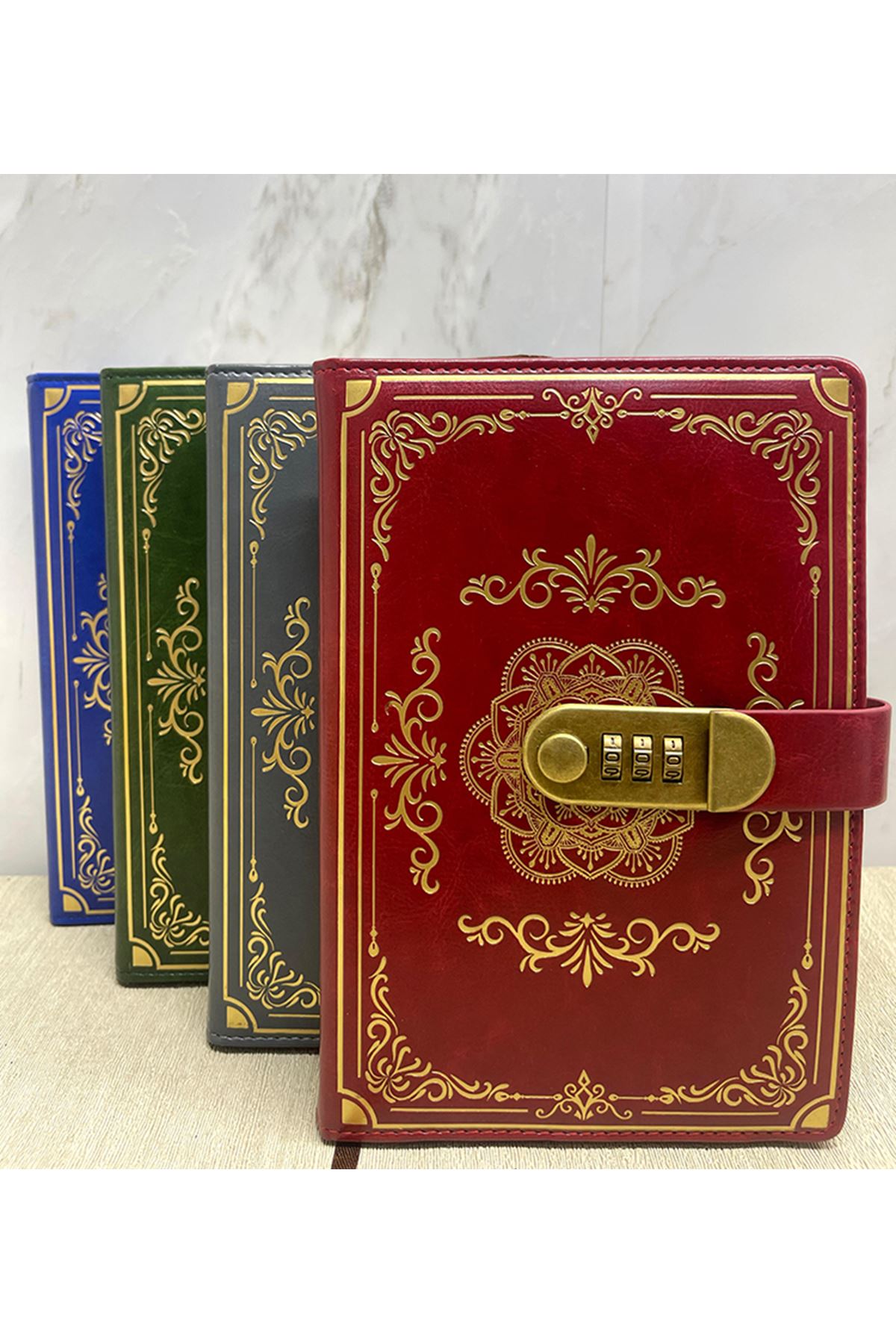 Özel Tasarım Şifreli Deri Defter Model 2