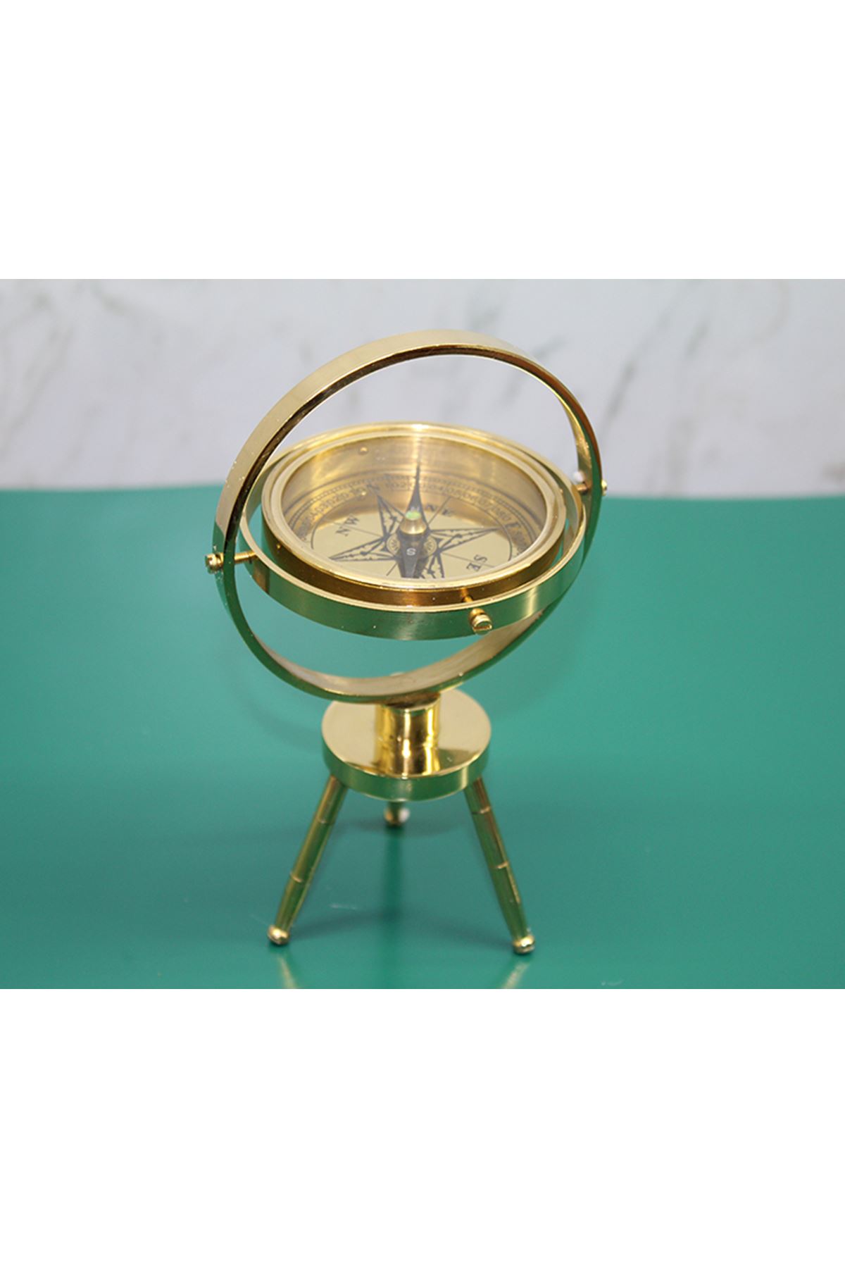 Pirinç Masa Üstü Pusula Model 2