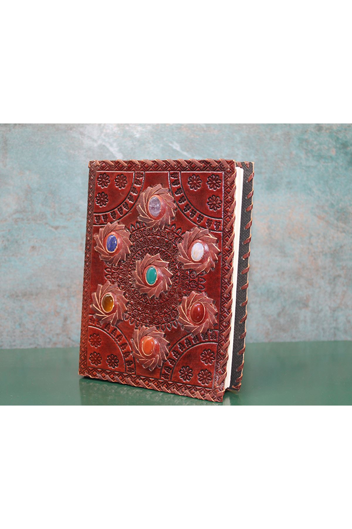 Taşlı Deri Defter Model 10