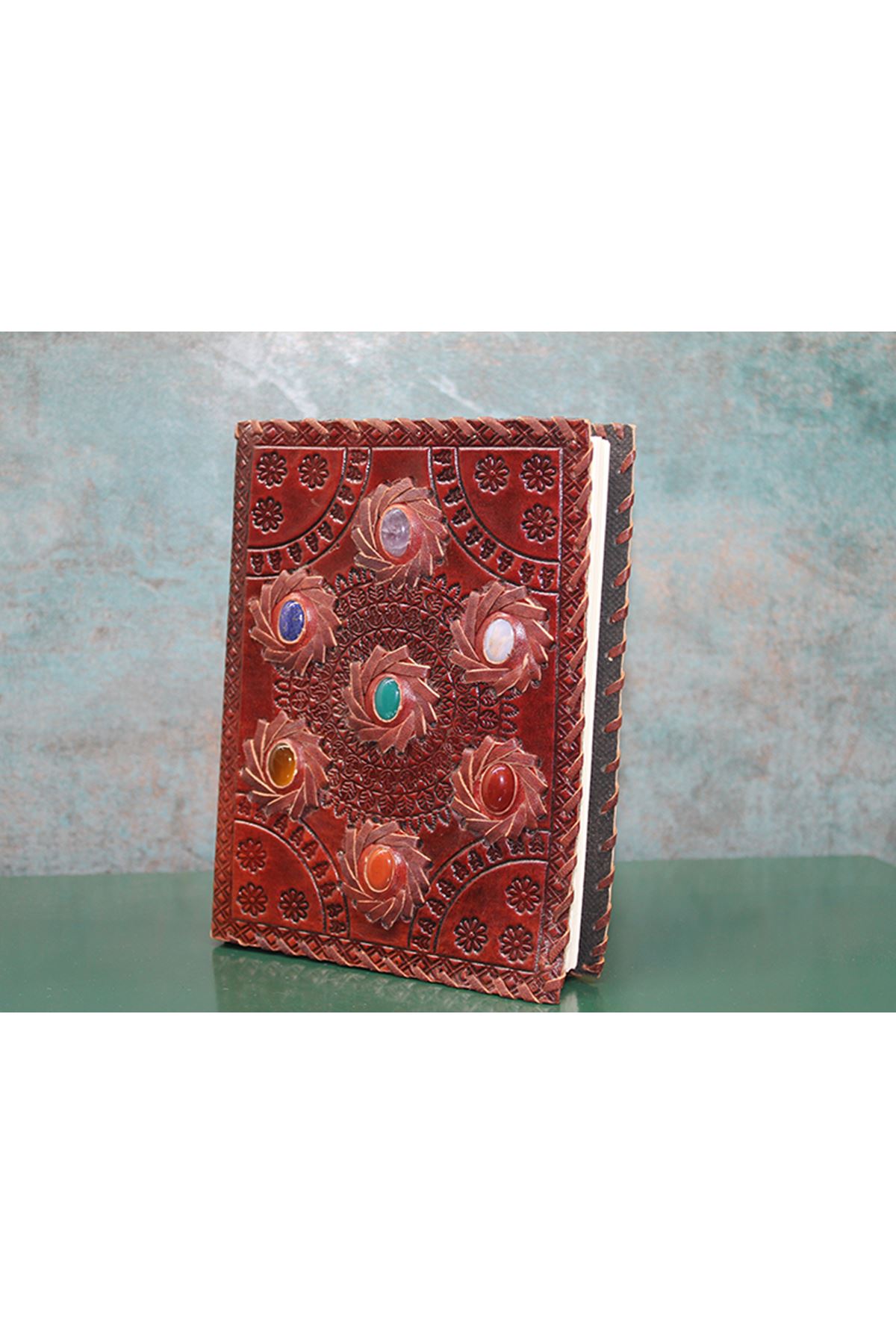 Taşlı Deri Defter Model 7