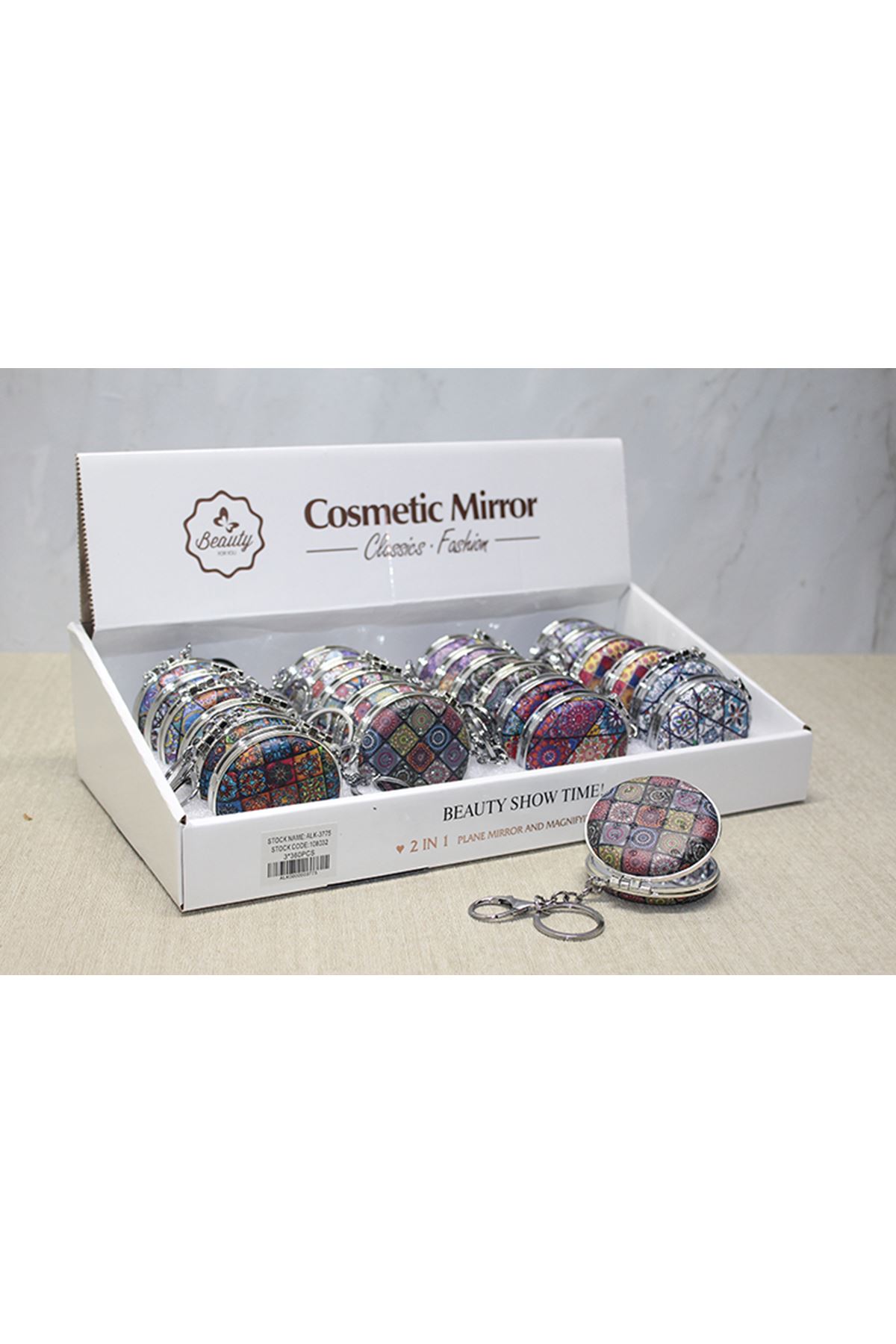 Taşlı El Aynası Anahtarlık Model 10