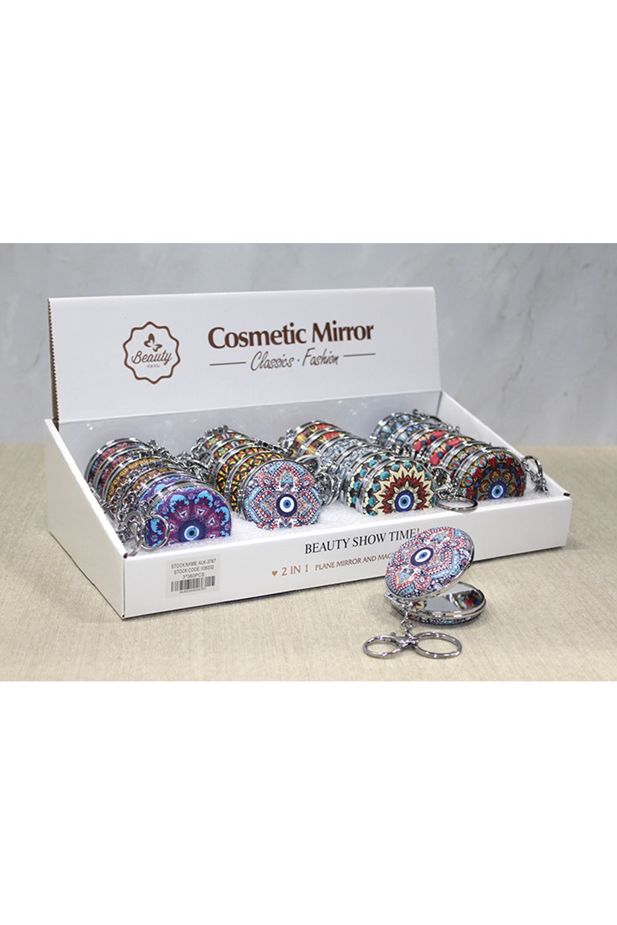 Taşlı El Aynası Anahtarlık Model 2