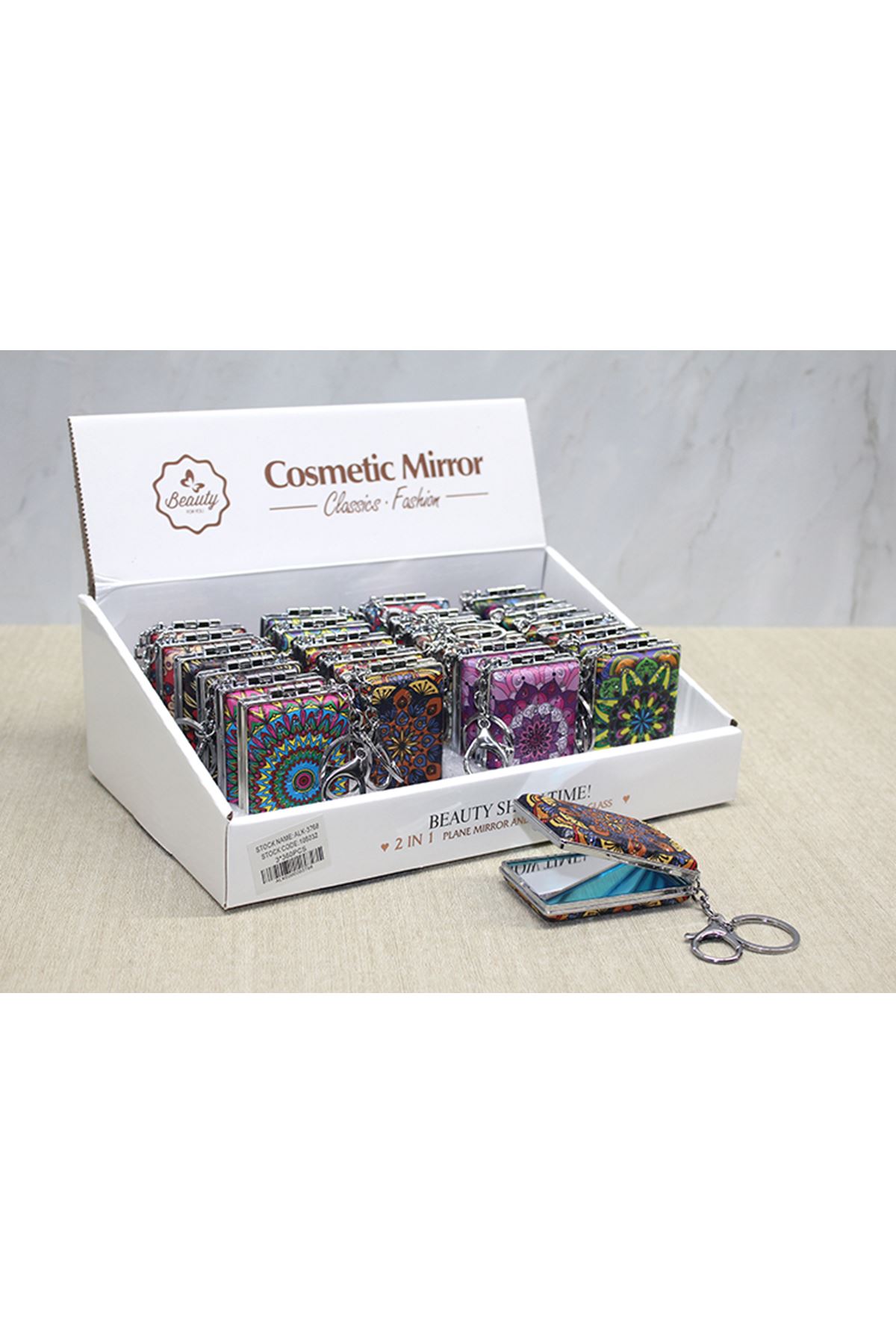 Taşlı El Aynası Anahtarlık Model 3