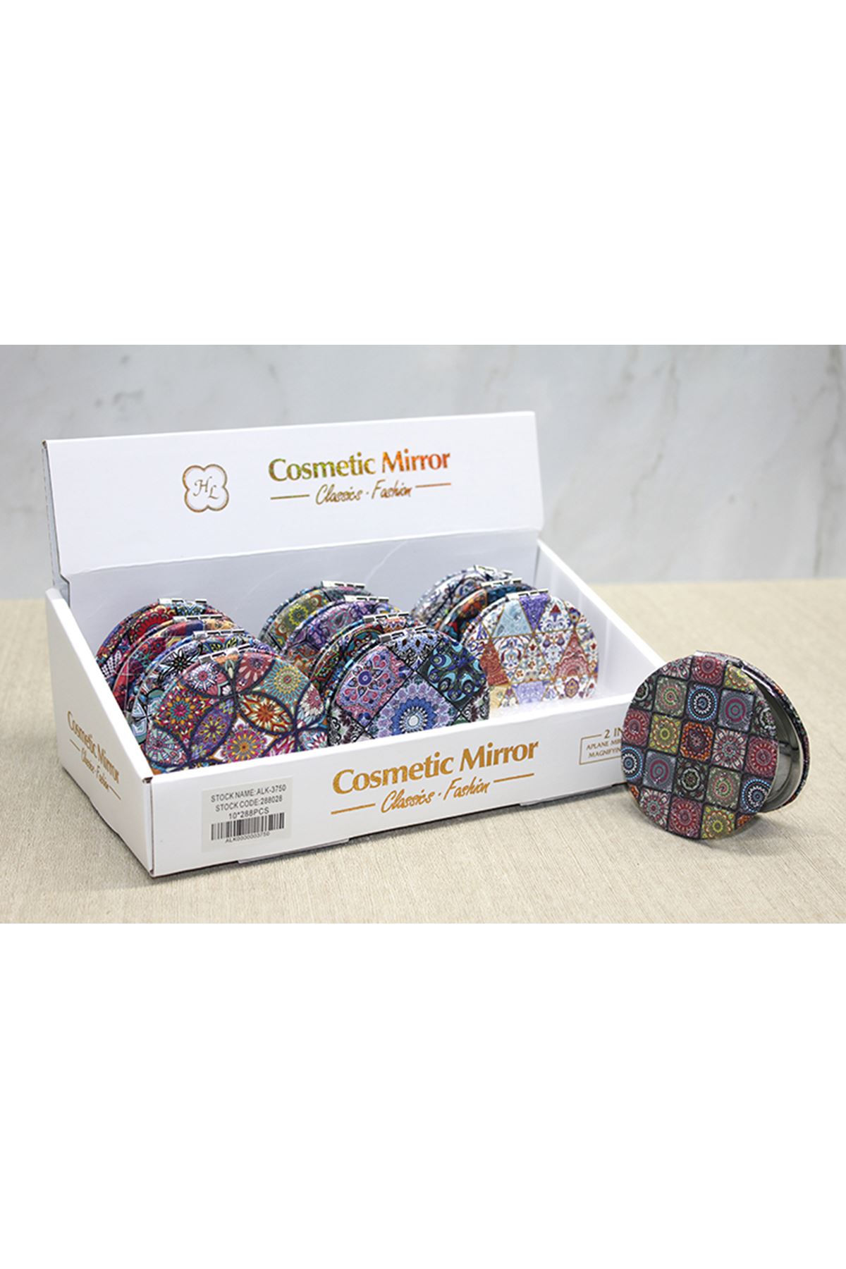 Taşlı El Aynası Yuvarlak İnce Model 1