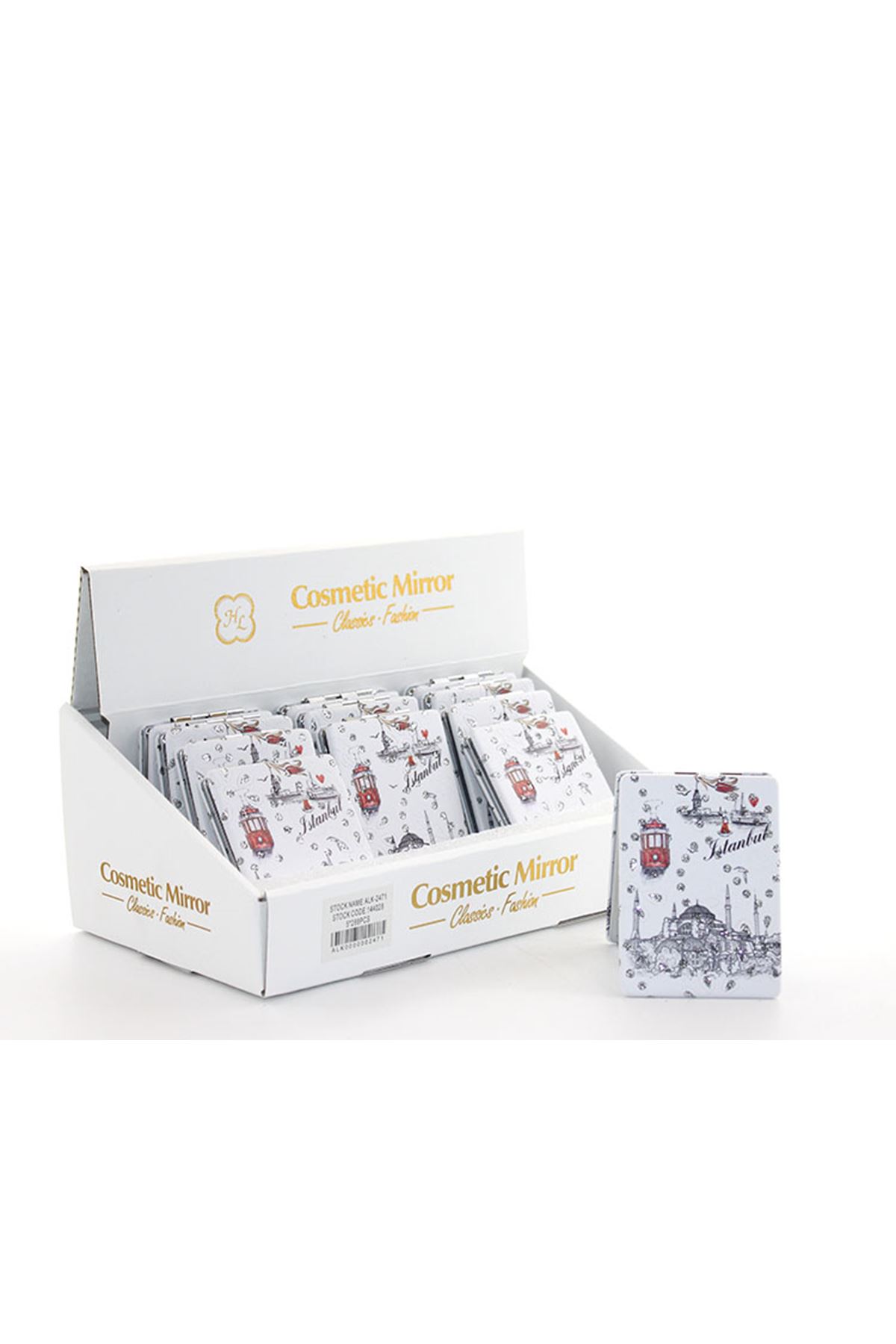 Taşlı İstanbul Tasarımı El Aynası İnce Model 26