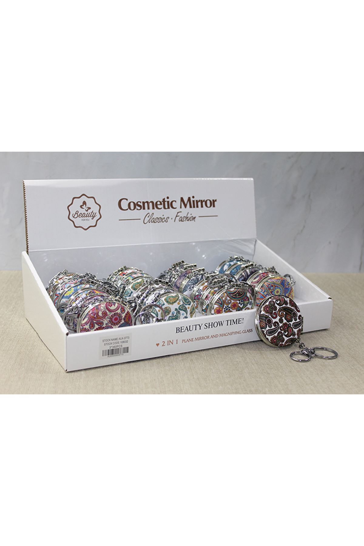 Taşlı El Aynası Anahtarlık Model 8