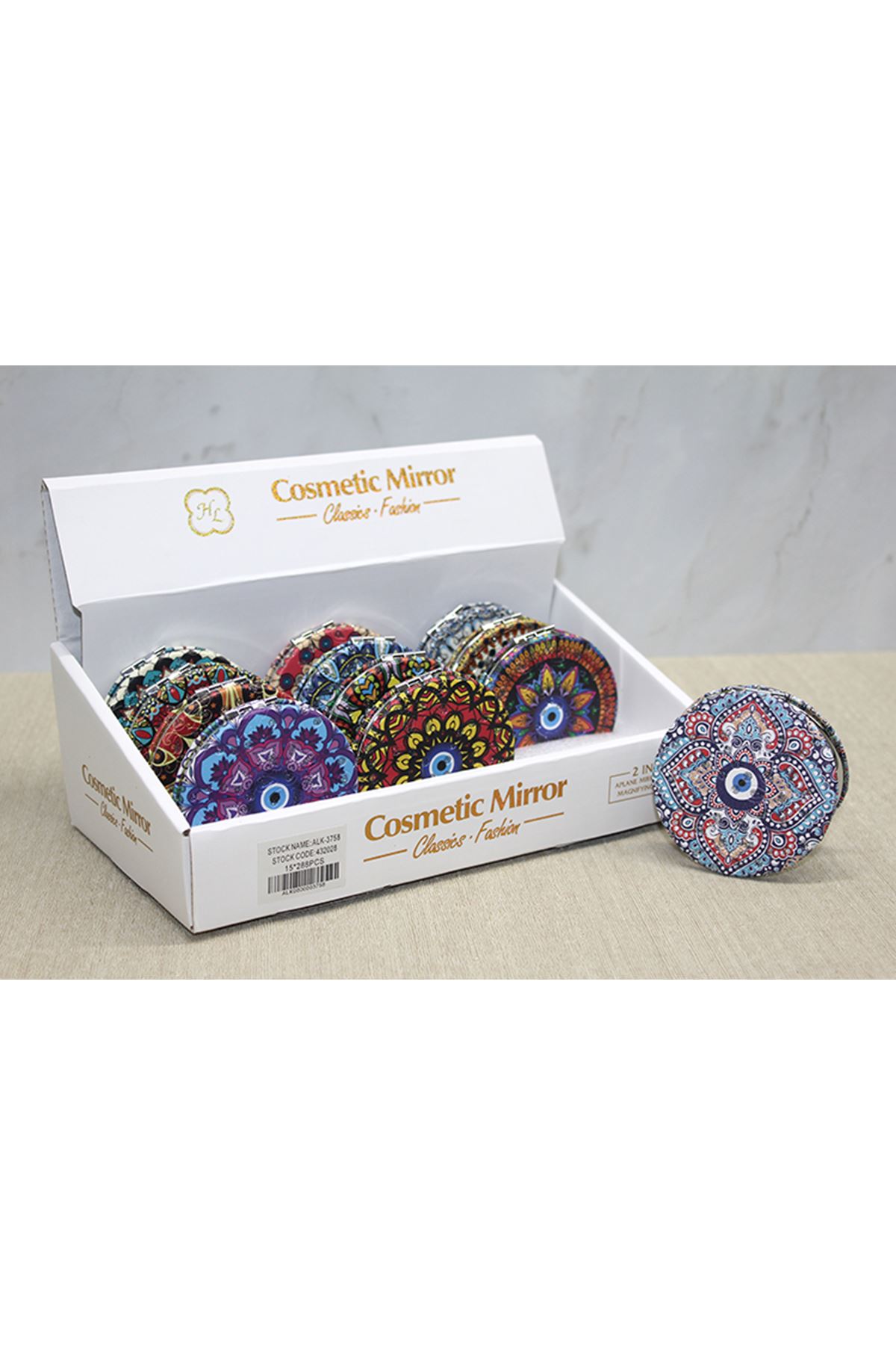 Taşlı El Aynası Yuvarlak İnce Model 5