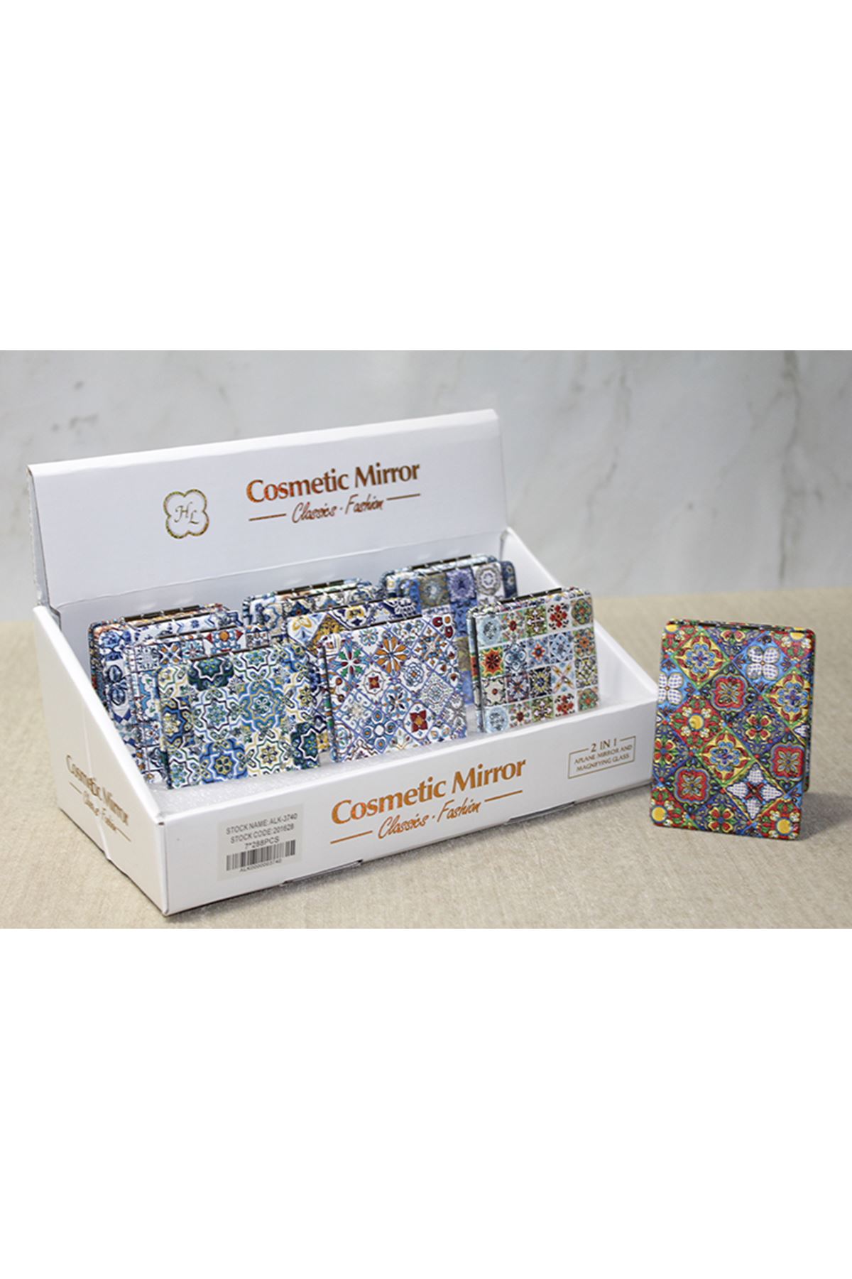 Taşlı El Aynası Dikdörtgen İnce Model 3