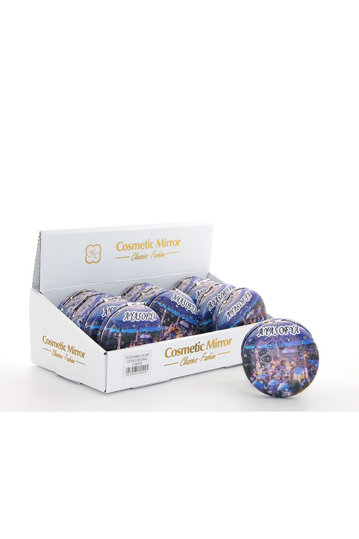 Taşlı İstanbul Tasarımı El Aynası Kalın Model 13