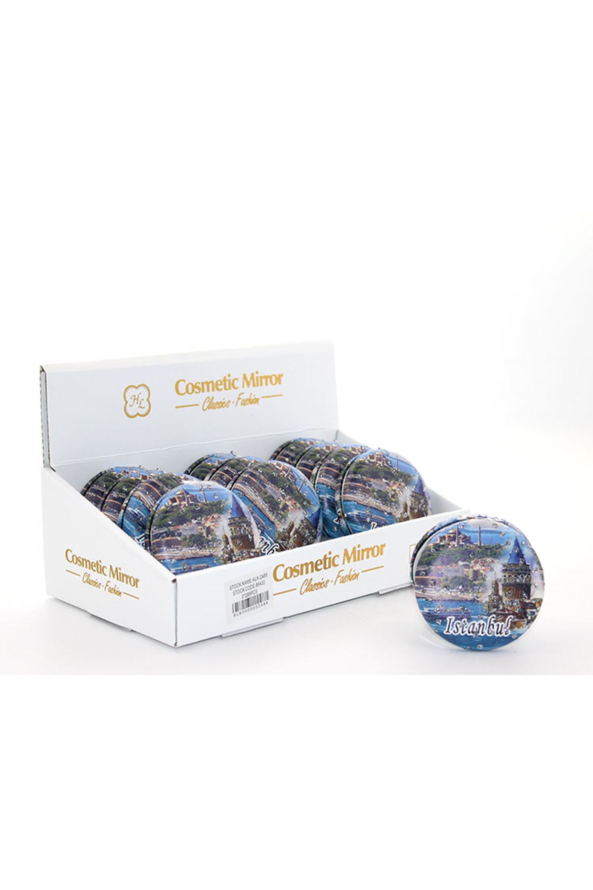 Taşlı İstanbul Tasarımı El Aynası Kalın Model 14