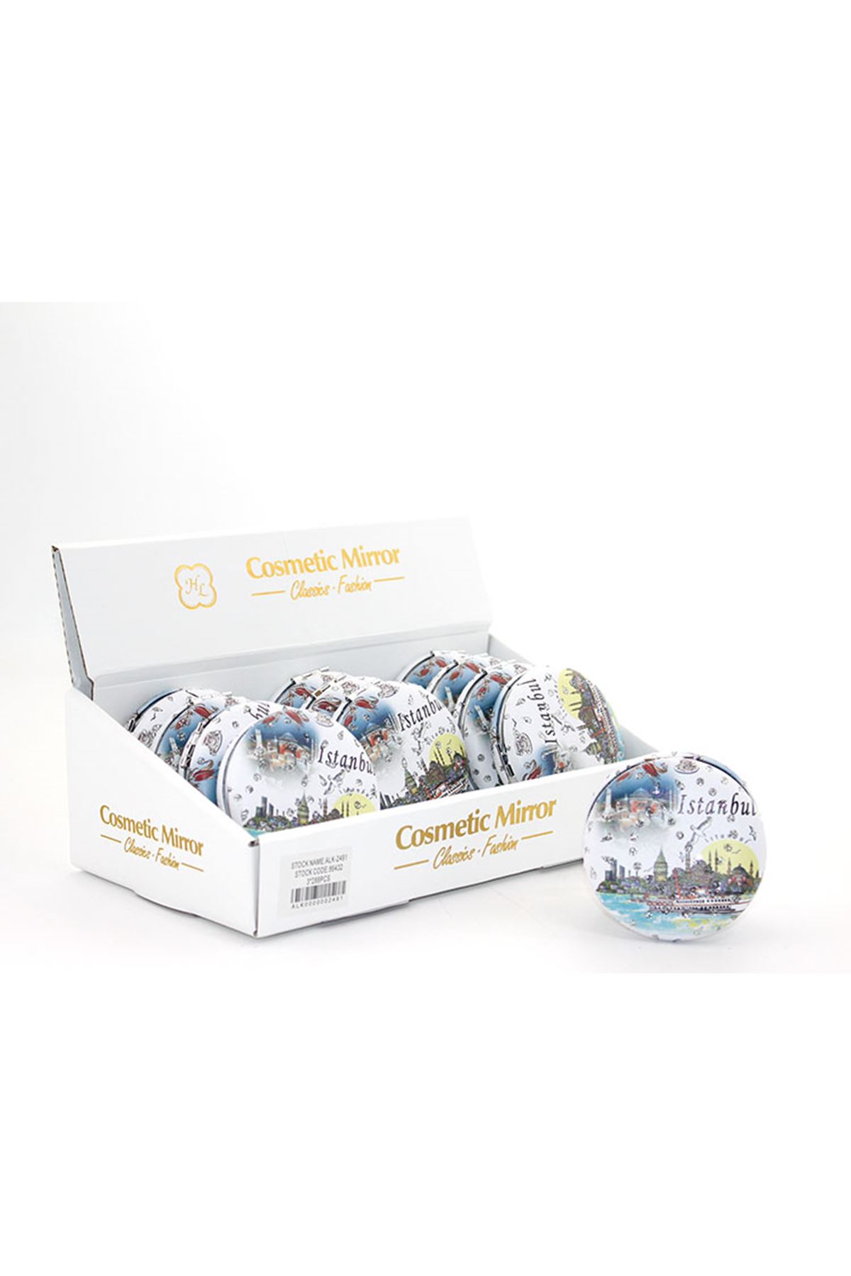 Taşlı İstanbul Tasarımı El Aynası Kalın Model 4