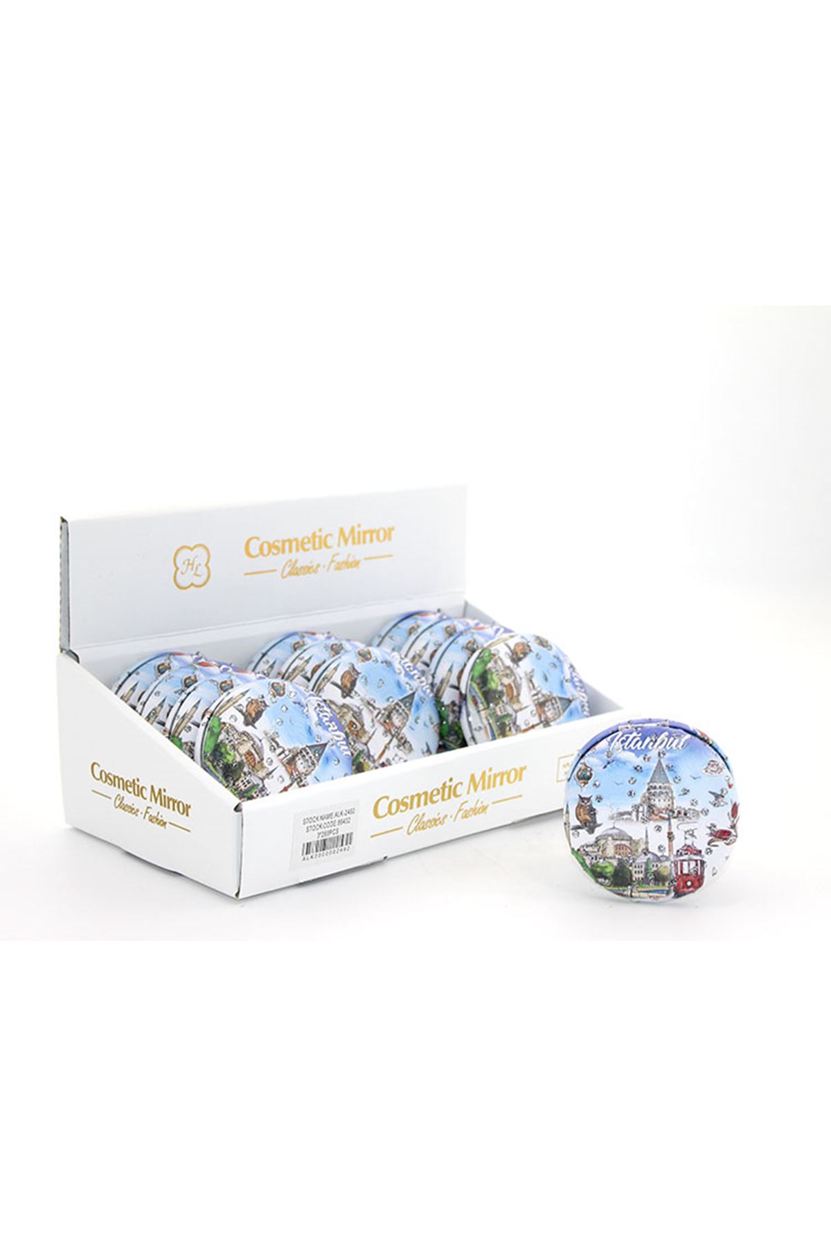 Taşlı İstanbul Tasarımı El Aynası Kalın Model 5