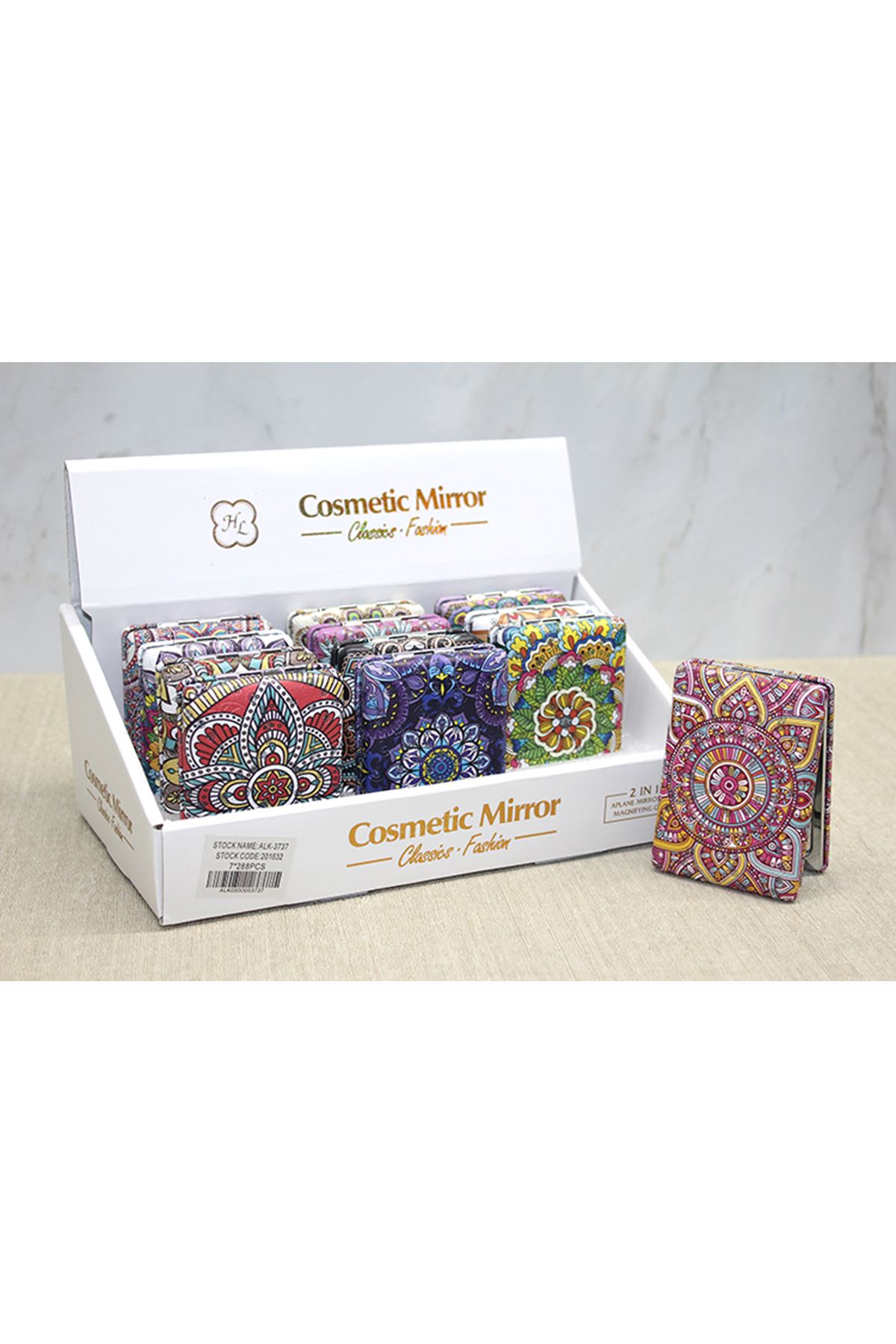 Taşlı El Aynası Dikdörtgen Kalın Model 1