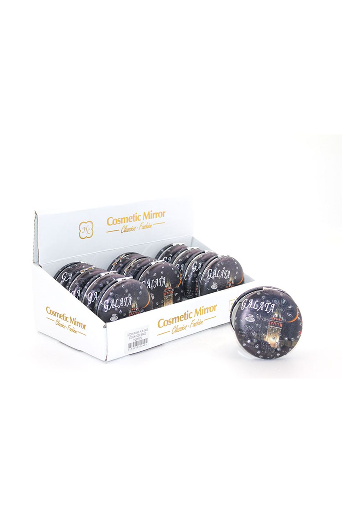 Taşlı İstanbul Tasarımı El Aynası Kalın Model 6