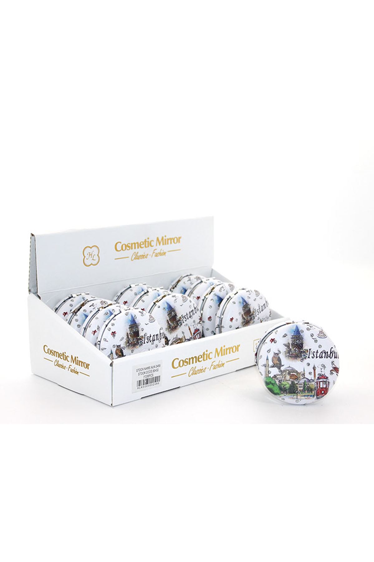 Taşlı İstanbul Tasarımı El Aynası Kalın Model 8