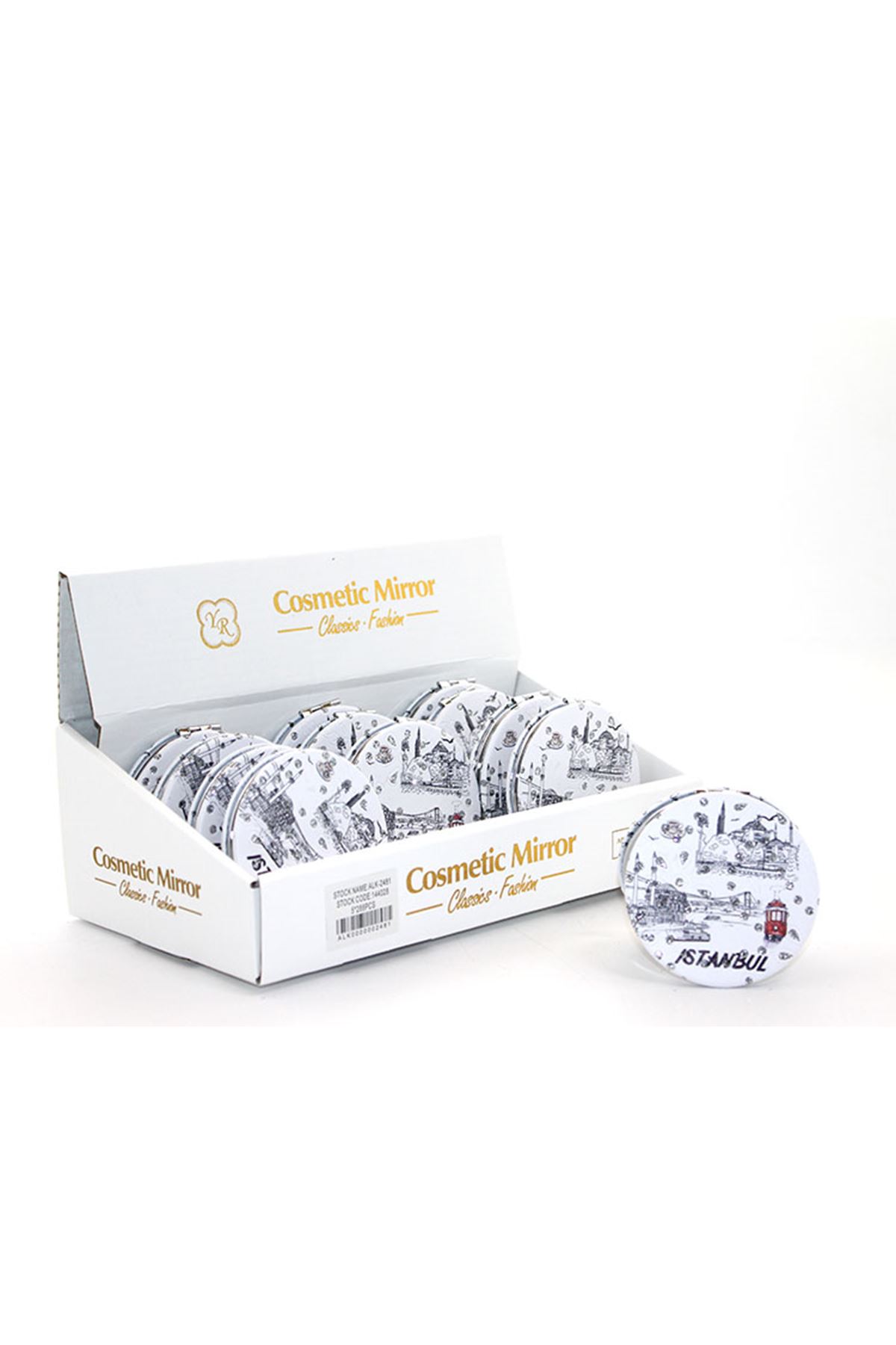 Taşlı İstanbul Tasarımı El Aynası İnce Model 23