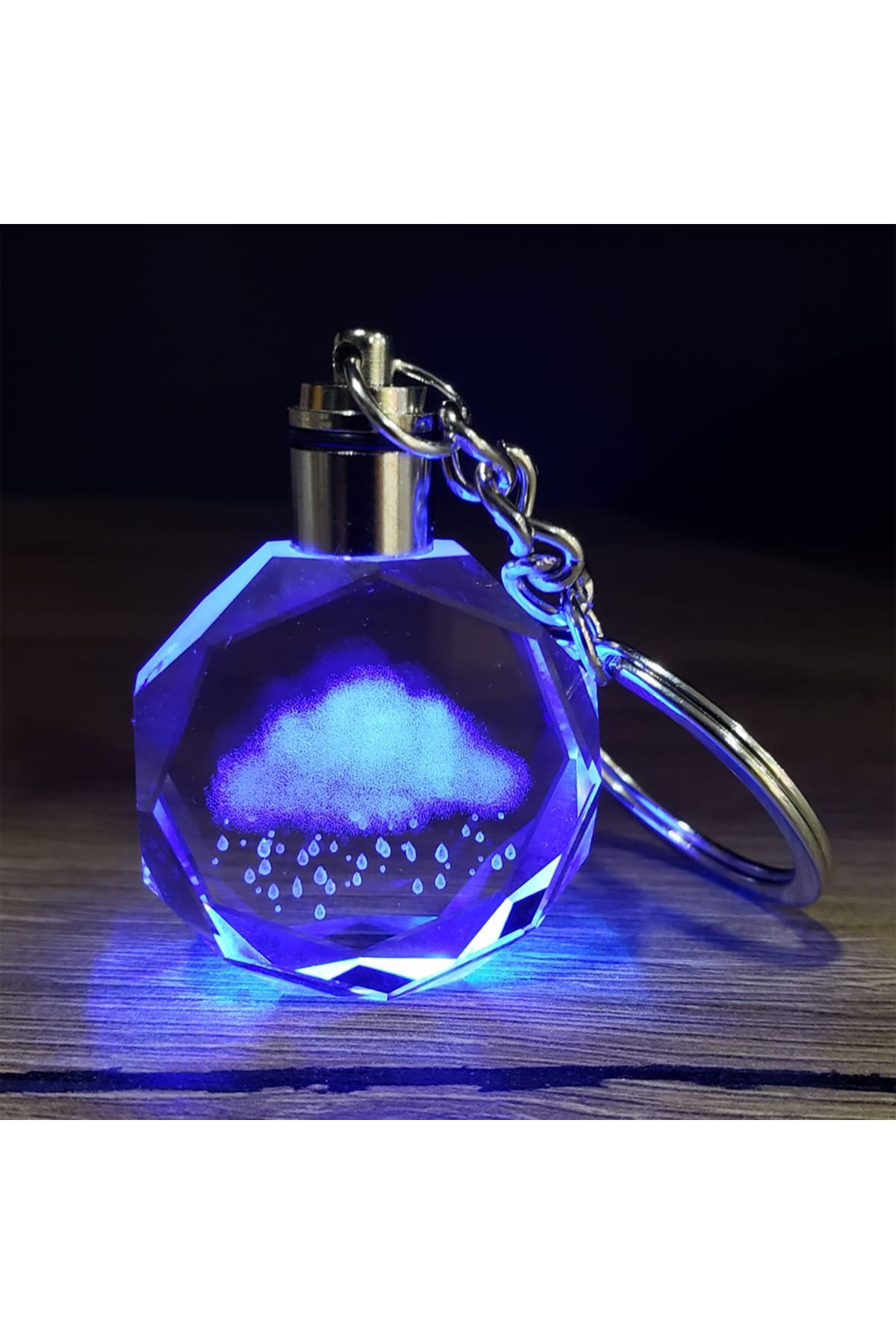 Yağmur Bulutu Tasarımlı Renk Değiştiren Anahtarlık