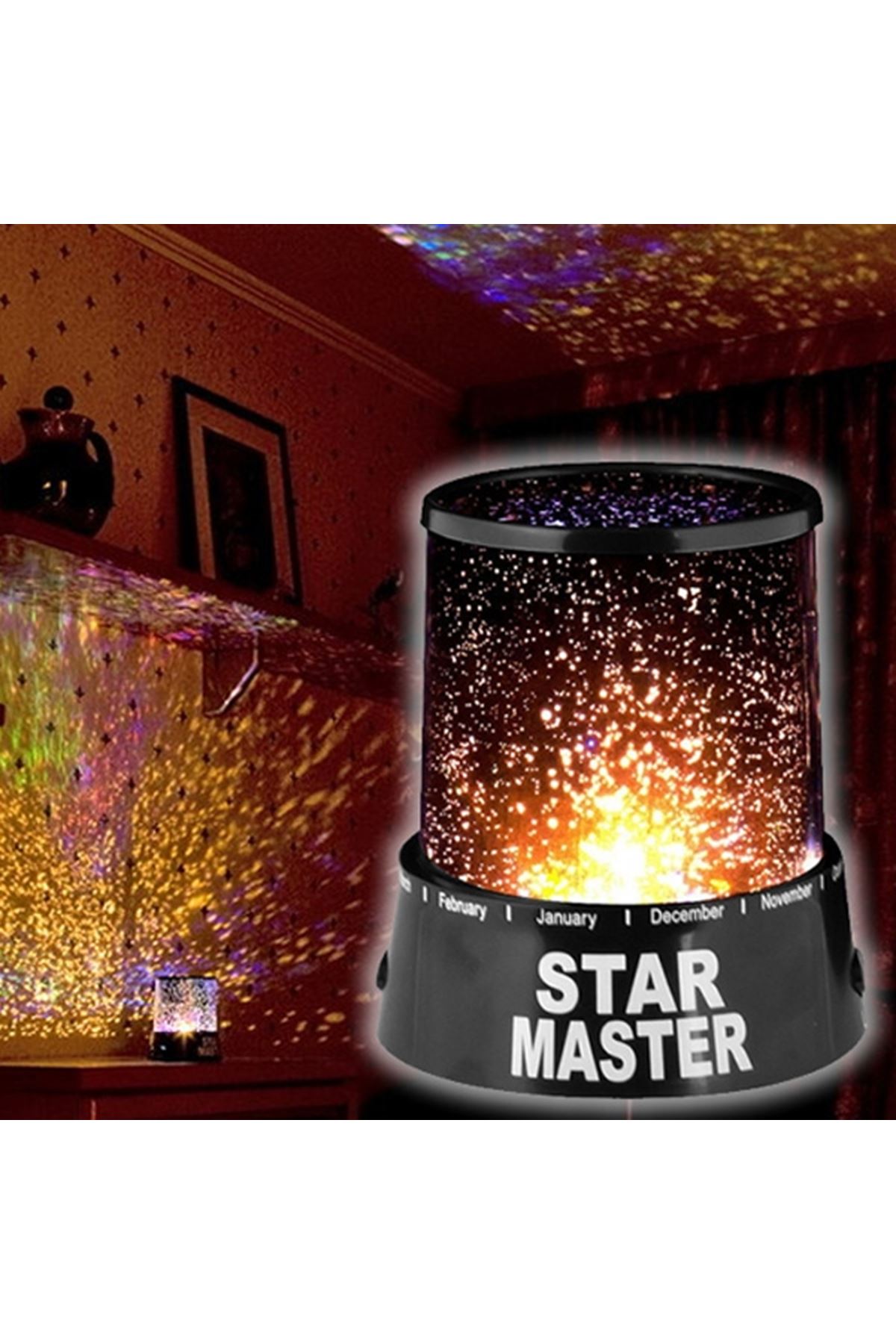 Duvara Işık Yıldız Yansıtan Star Master Gece Lambası