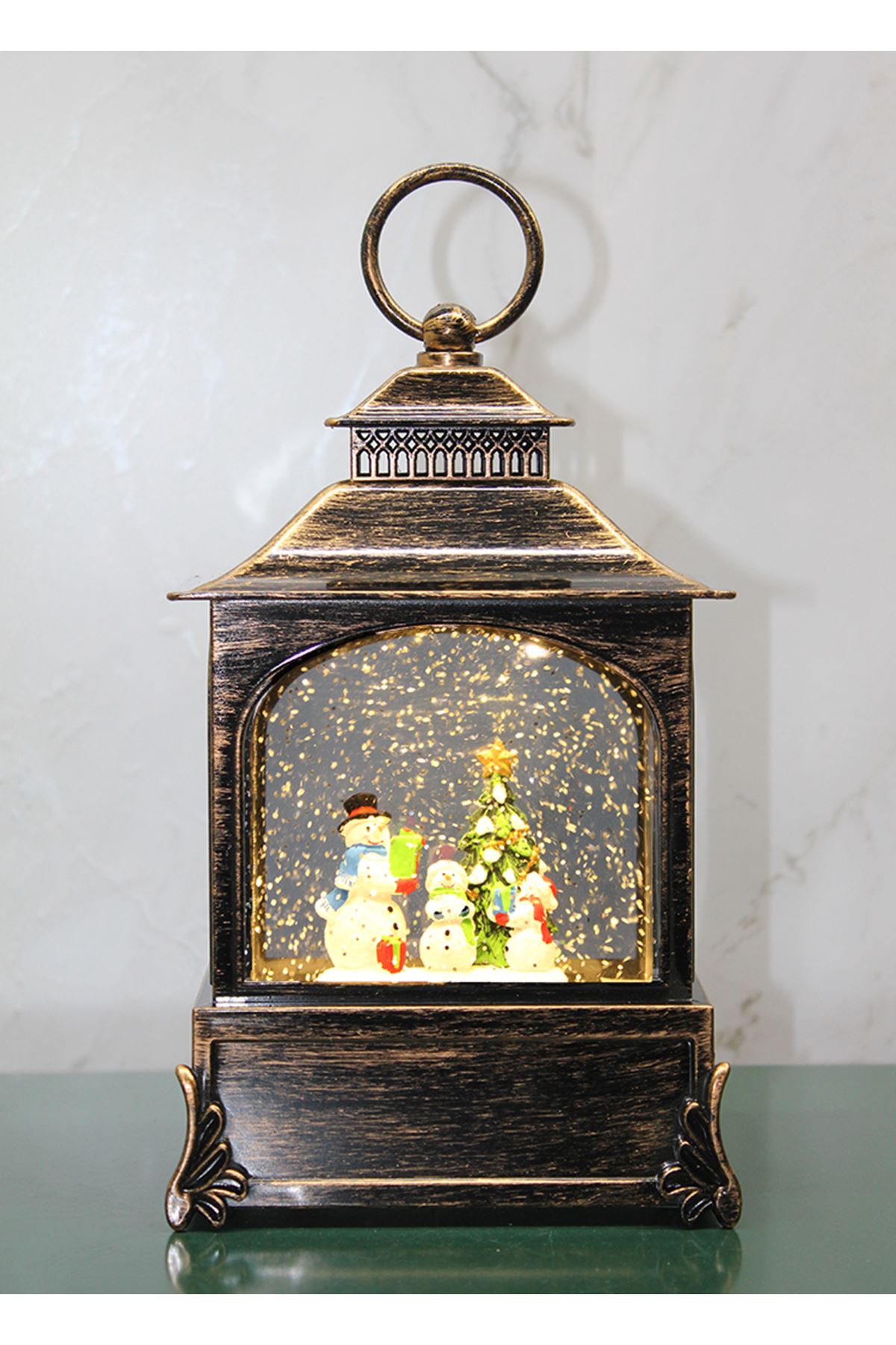 Yılbaşı Temalı Işıklı Müzikli Kar Küresi Model 3