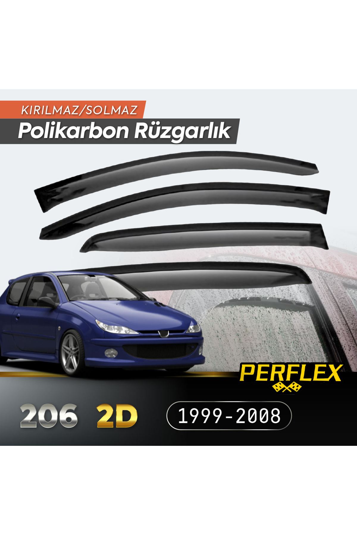 Peugeot 206 2D (Tek Kapı) 1999-2008 Cam Rüzgarlığı V2 Düz
