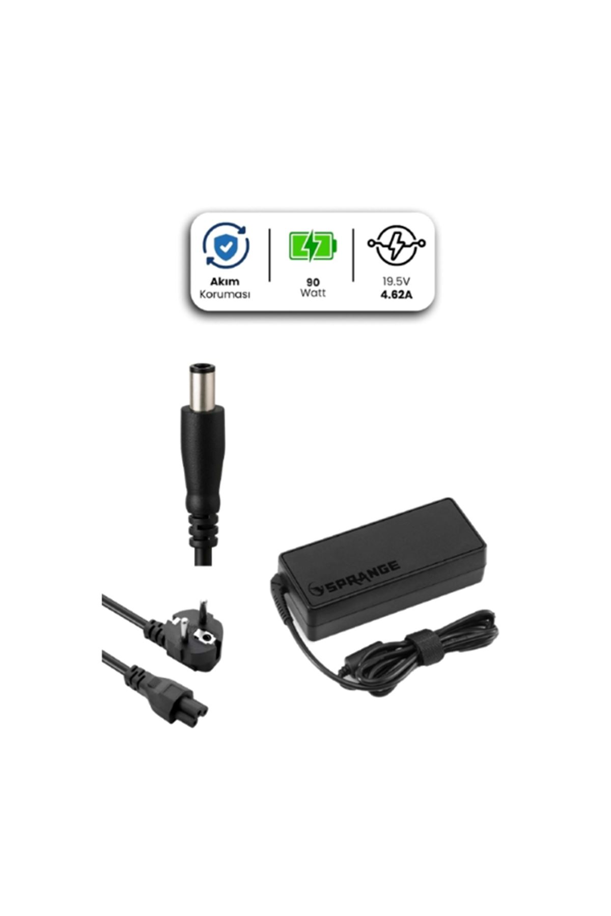 19.5V 4.62A 7.4 * 5.0mm 90W DELL İçin Laptop Adaptör