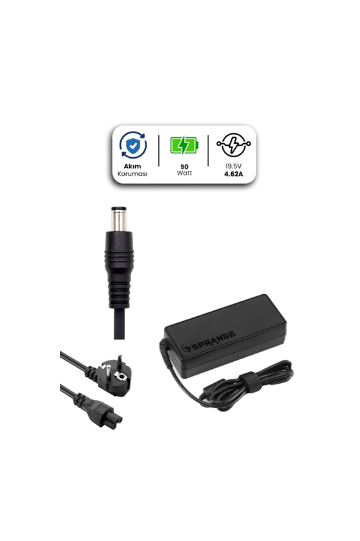 19.5V 4.62A 4.5 * 3.0mm 90W DELL İçin Laptop Adaptör