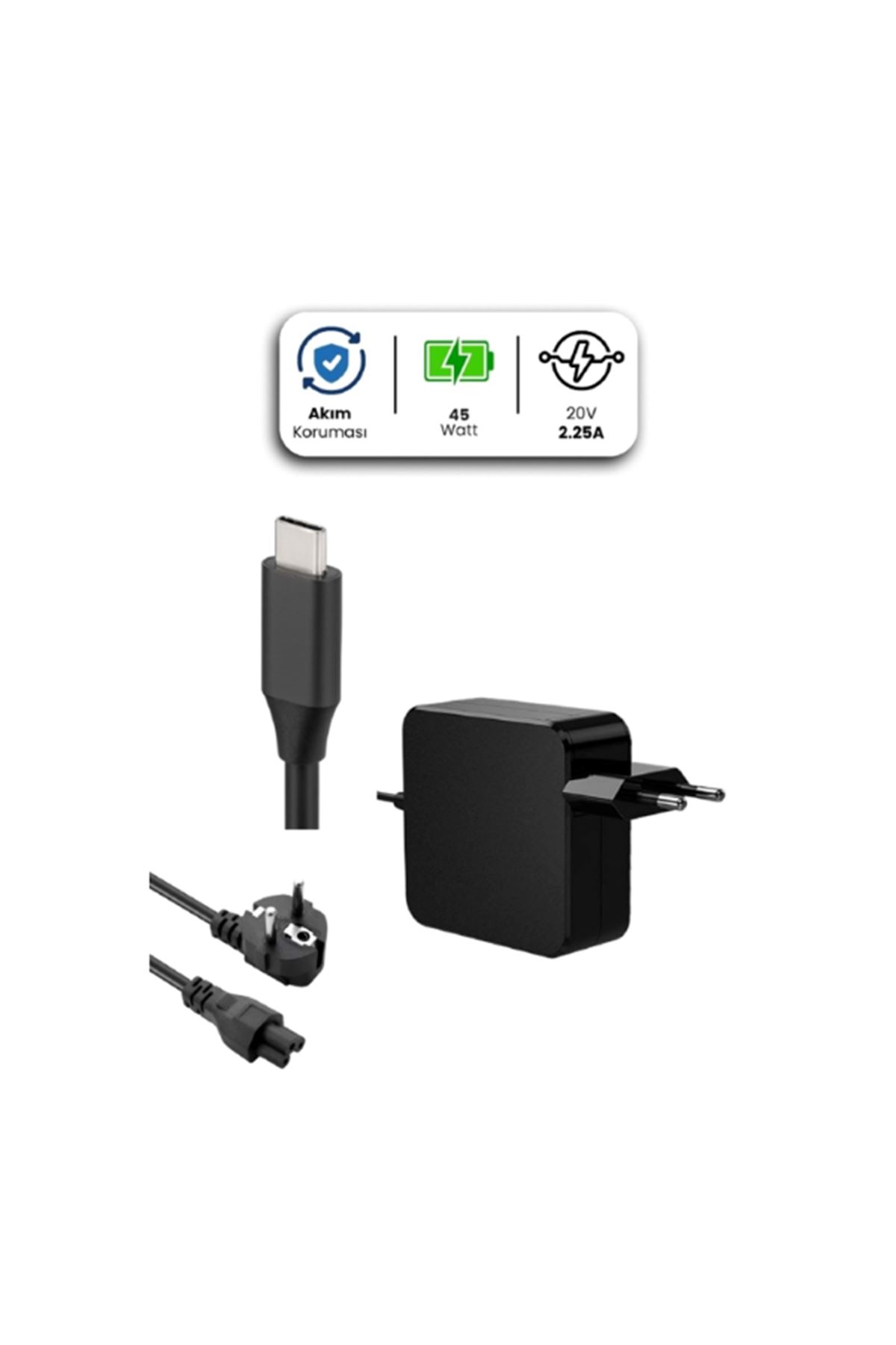 20V 2.25A TYPE-C 45W LENOVO İçin Laptop Adaptör