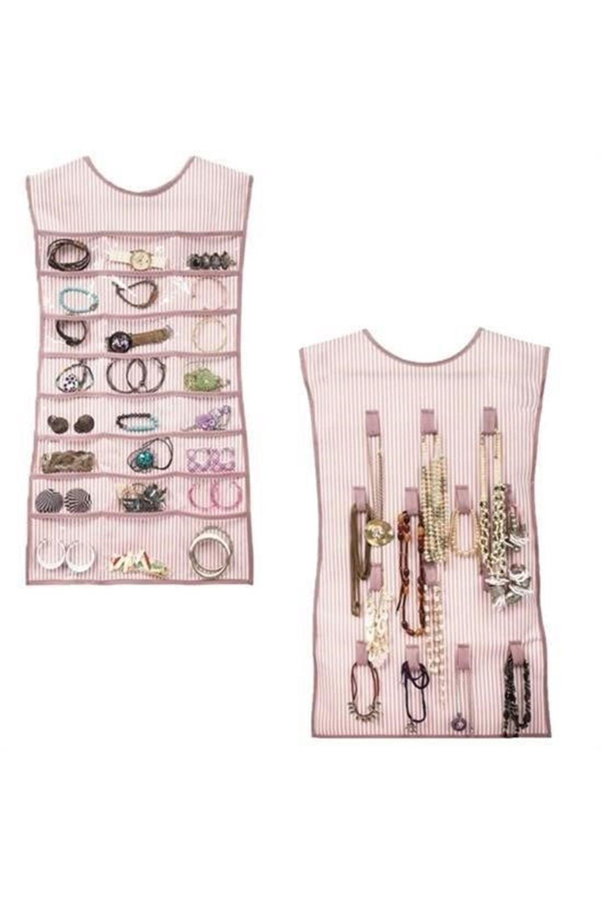Tbl Dekor® Elbise Şeklinde Takı Düzenleyici İki Taraflı Mücevherler Ve Takılar İçin Takı Organizer