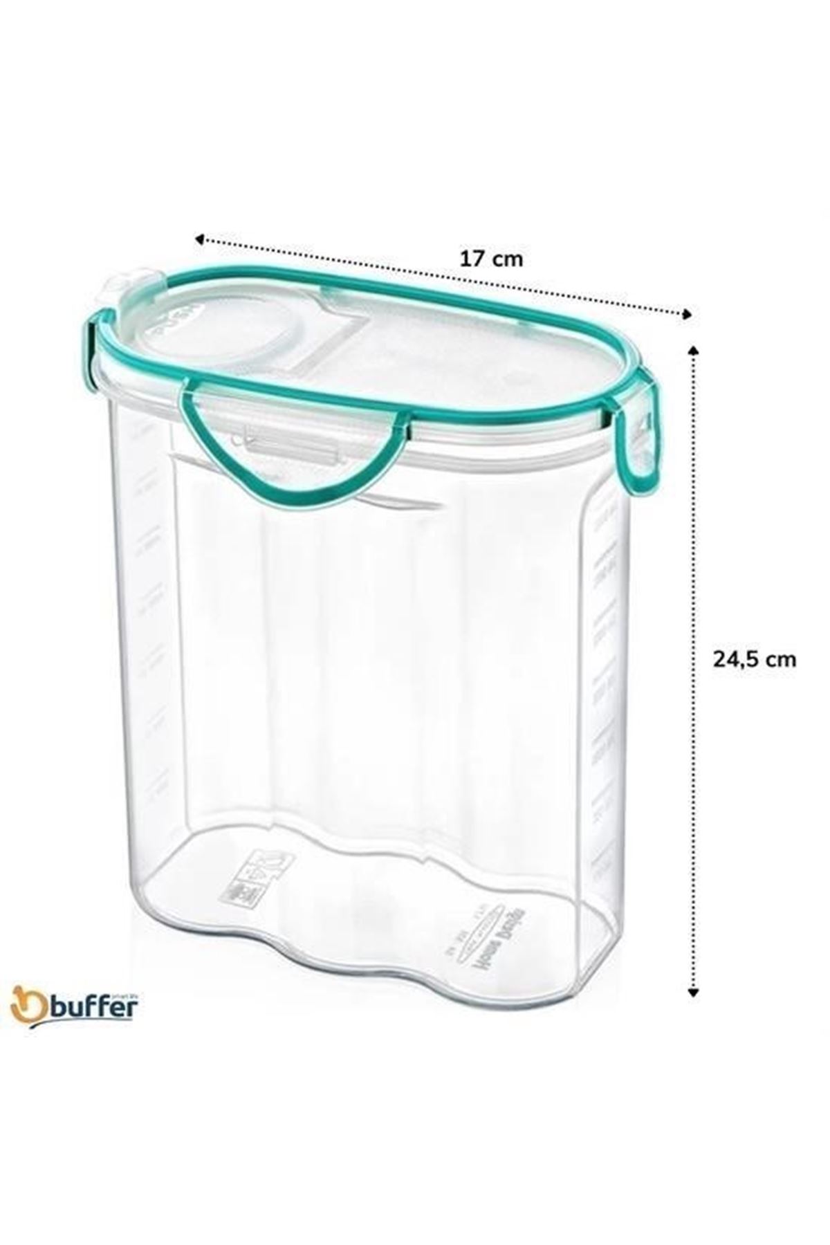 Tbl Dekor® Kilitli Kapaklı Contalı Hava,Su Sıvı Geçirmez 2,4 Litre Erzak Saklama Kabı-SA590