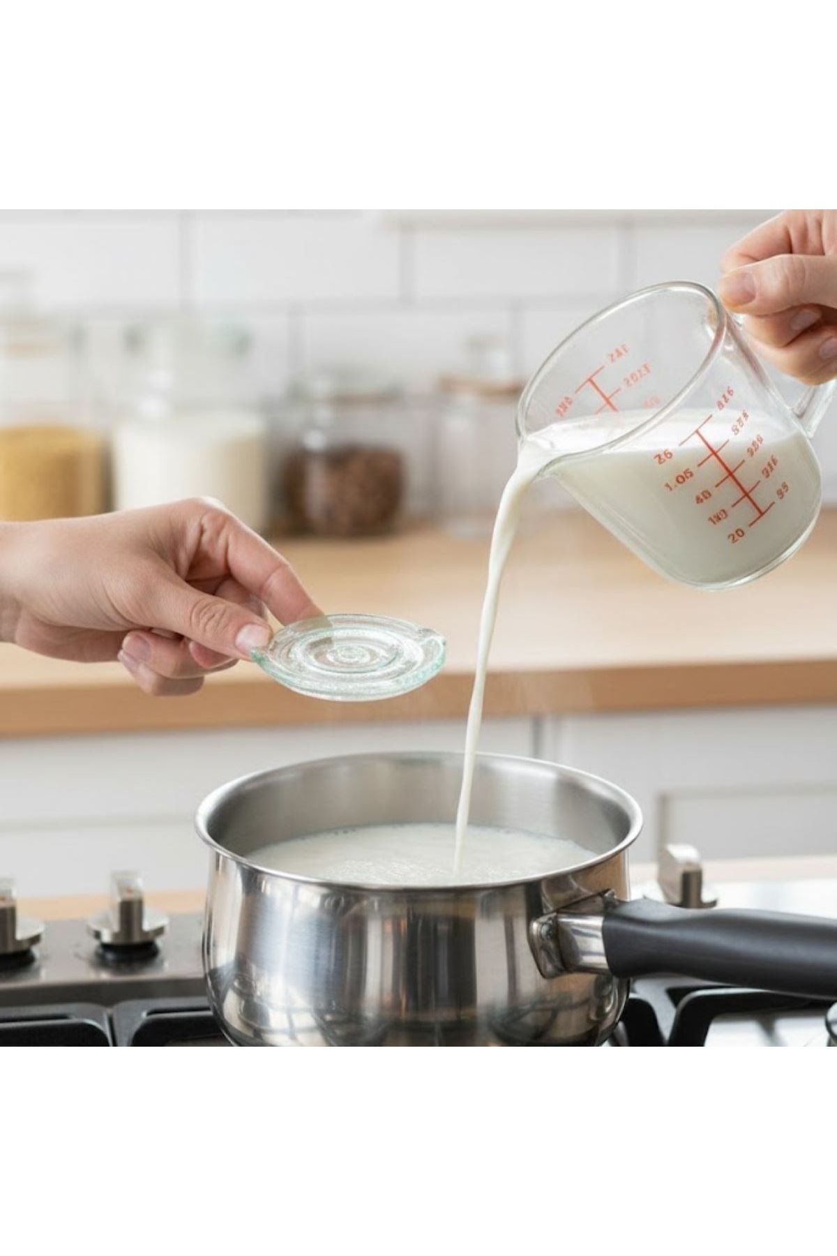 Tbl Dekor® Cam Süt Kaynatma ve Taşma Önleyici Aparat – Süt Taşırmaz Güvenli Kaynatma,Isıya Dayanıklı Cam