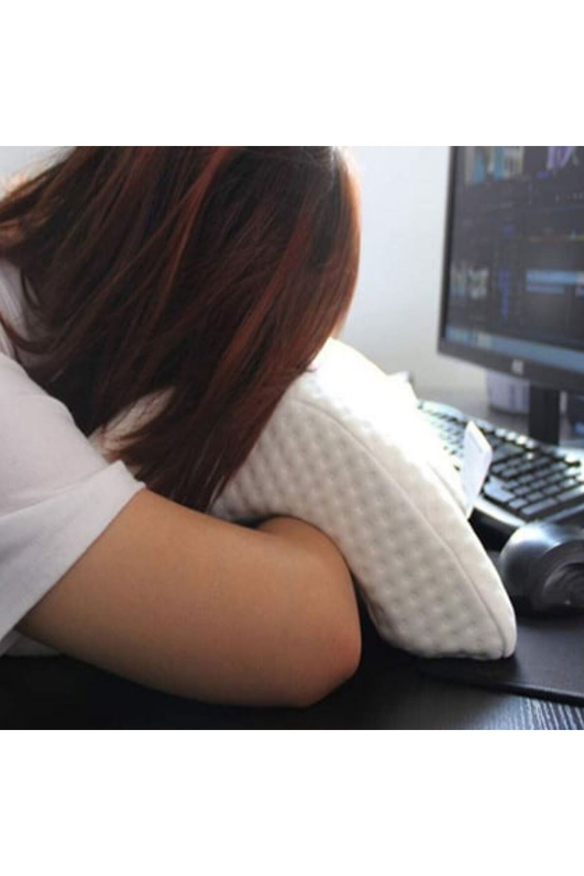 Tbl Dekor® % 100 Visco Kavisli Ortopedik Yıkanabilir Kumaş Kılıflı Bel Boyun Bacak Ağrıları İçin Yastık