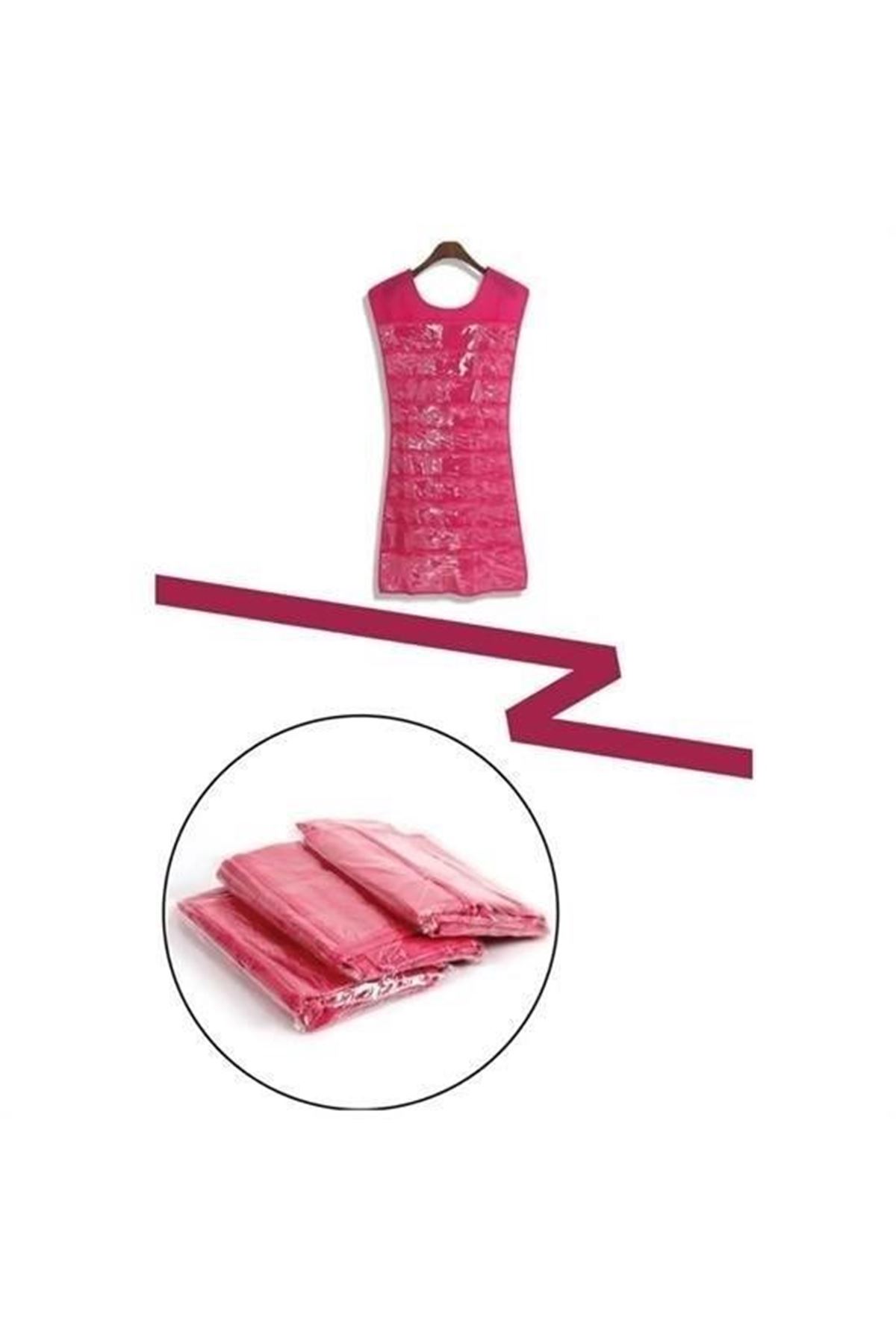 Tbl Dekor® Elbise Şeklinde Takı Düzenleyici İki Taraflı Mücevherler Ve Takılar İçin Takı Organizer