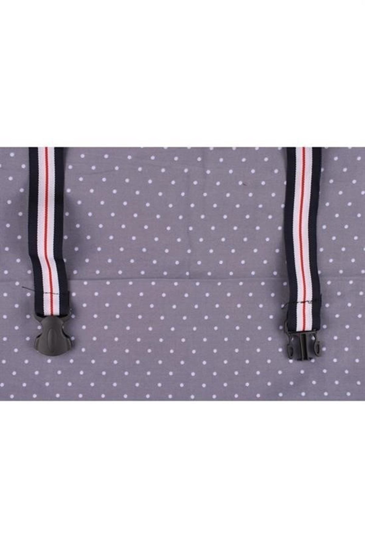 Tbl Dekor® Kullanışlı Bebek Emzirme Önlüğü Gri Puantiyeli