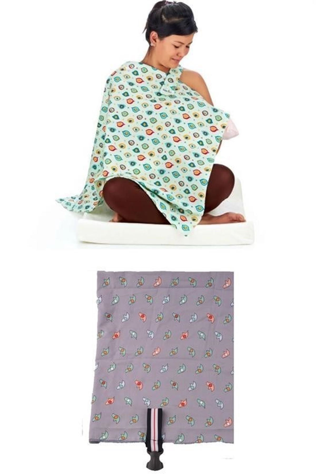 Tbl Dekor® Kullanışlı Bebek Emzirme Önlüğü Kuş Desenli