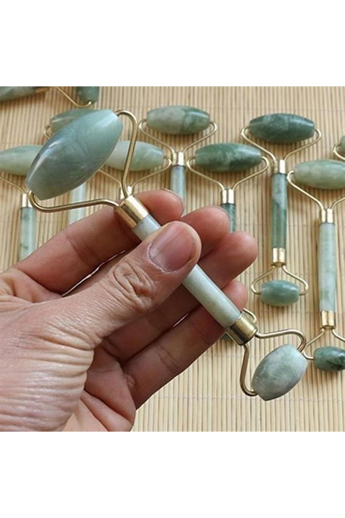 Tbl Dekor® Yeşim Taşı Çift Taraflı Cilt Masaj Aleti