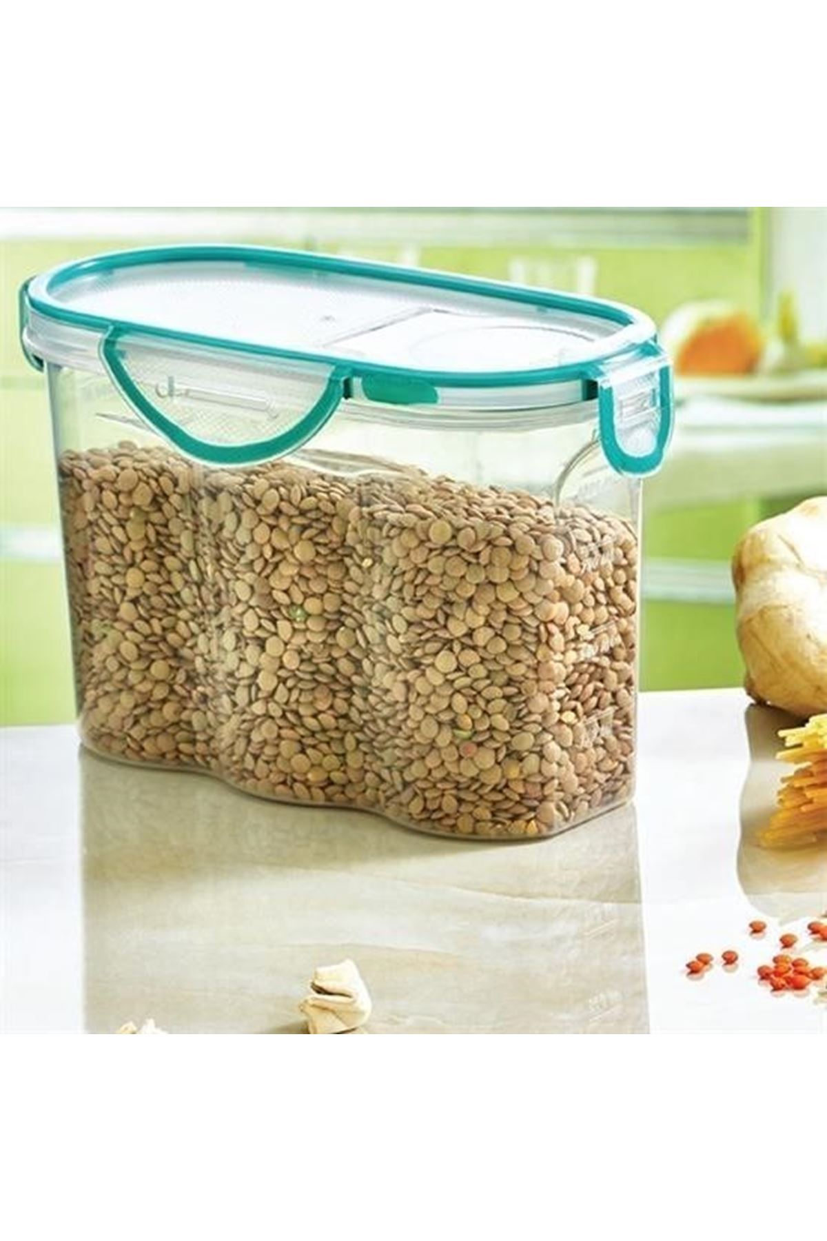 Tbl Dekor® Kilitli Kapaklı Contalı Hava,Su Sıvı Geçirmez 1,7 Litre Erzak Saklama Kabı-SA585