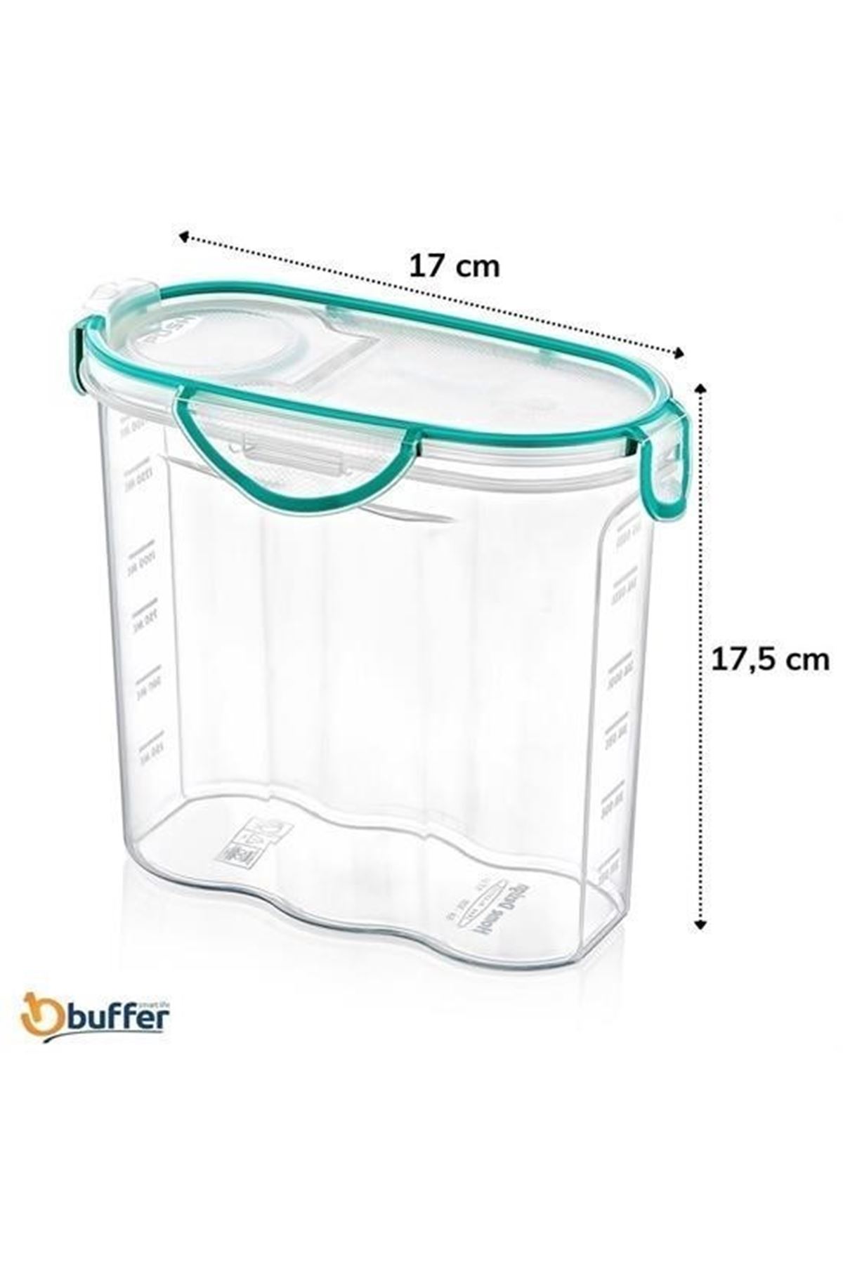 Tbl Dekor® Kilitli Kapaklı Contalı Hava,Su Sıvı Geçirmez 1,7 Litre Erzak Saklama Kabı-SA585