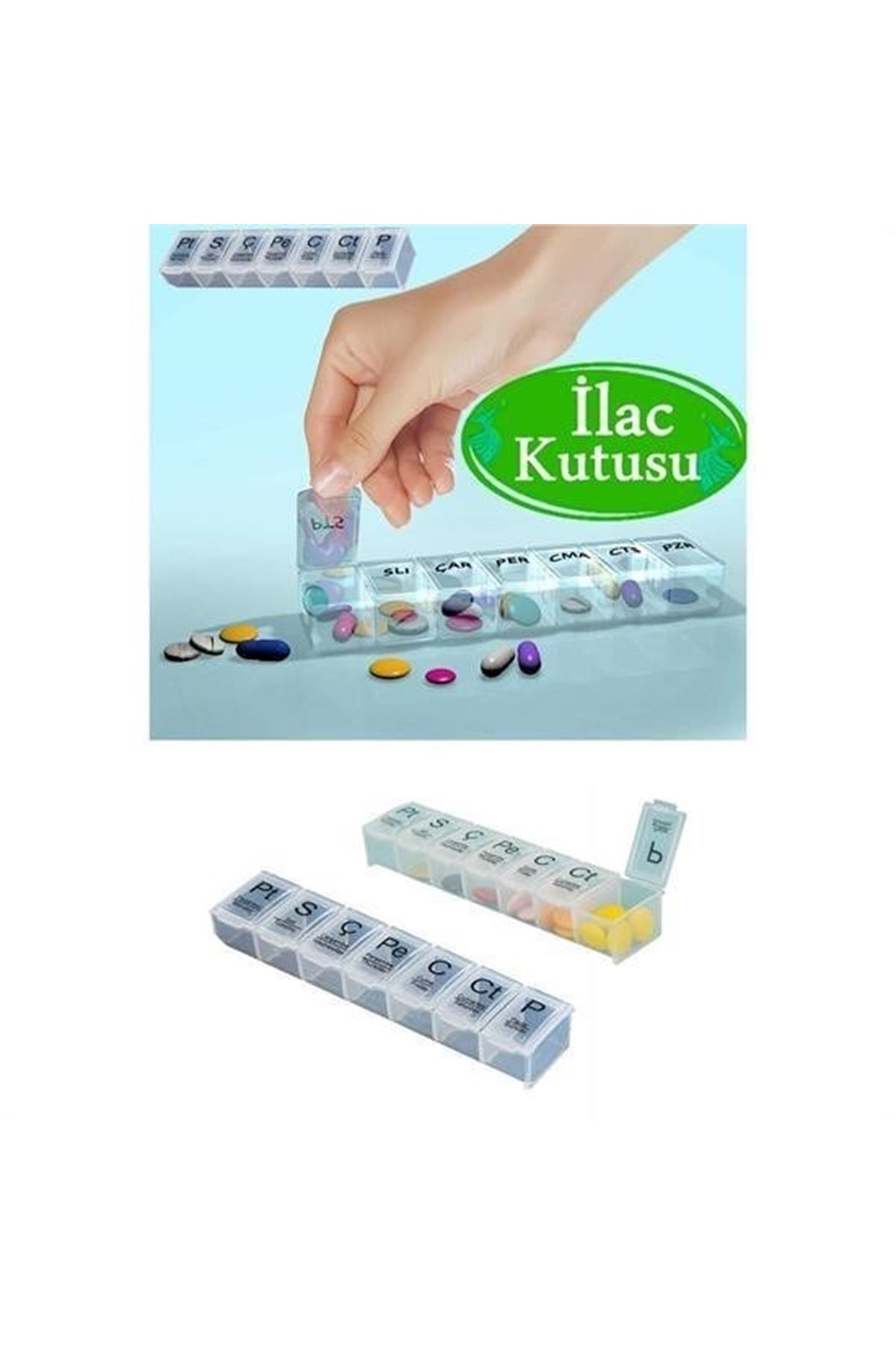 Tbl Dekor® Haftalık Günlük İlaç Saklama Kutusu 7 Günlük İlaç  Saklama Kabı