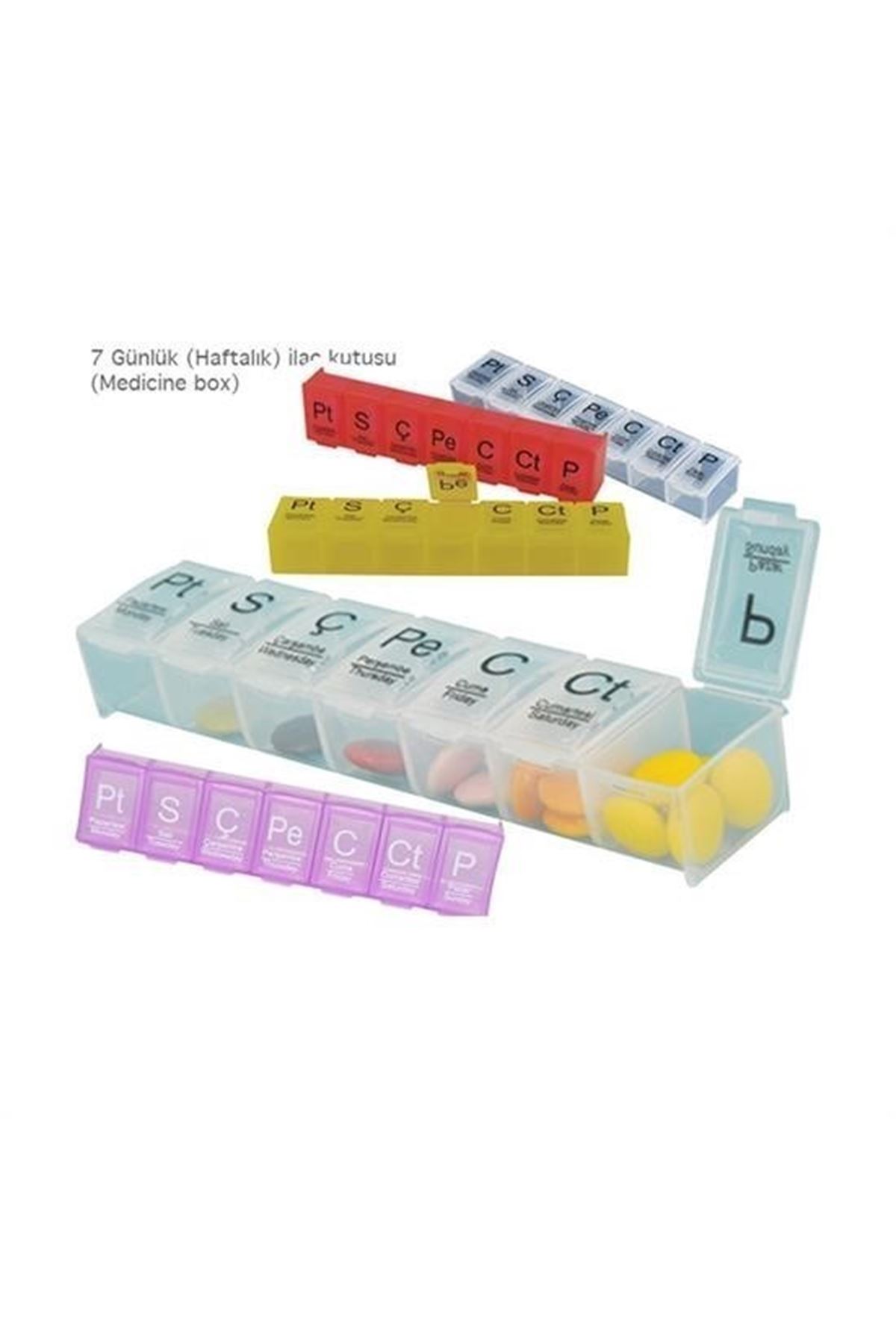 Tbl Dekor® Haftalık Günlük İlaç Saklama Kutusu 7 Günlük İlaç  Saklama Kabı