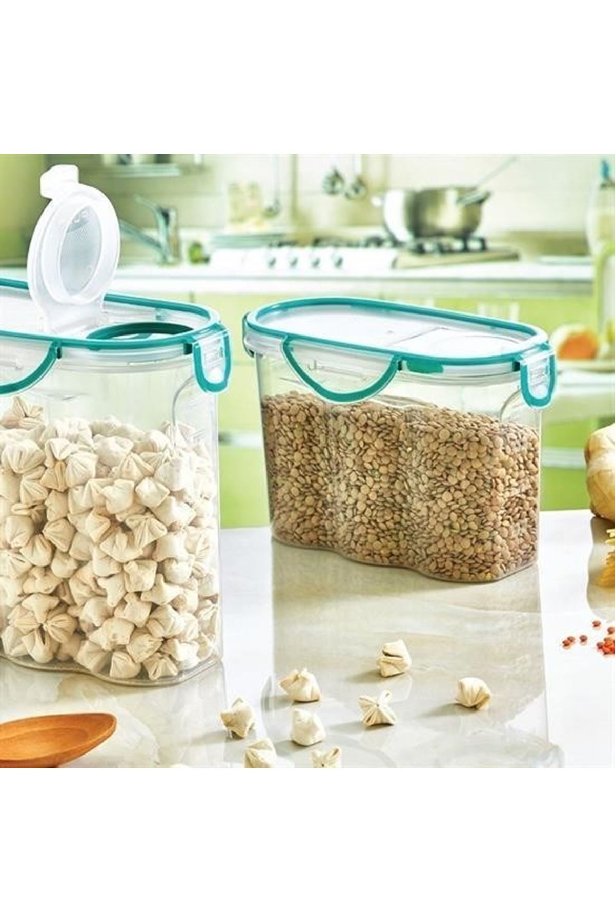 Tbl Dekor® Kilitli Kapaklı Contalı Hava,Su Sıvı Geçirmez 1,2 Litre Erzak Saklama Kabı-SA580