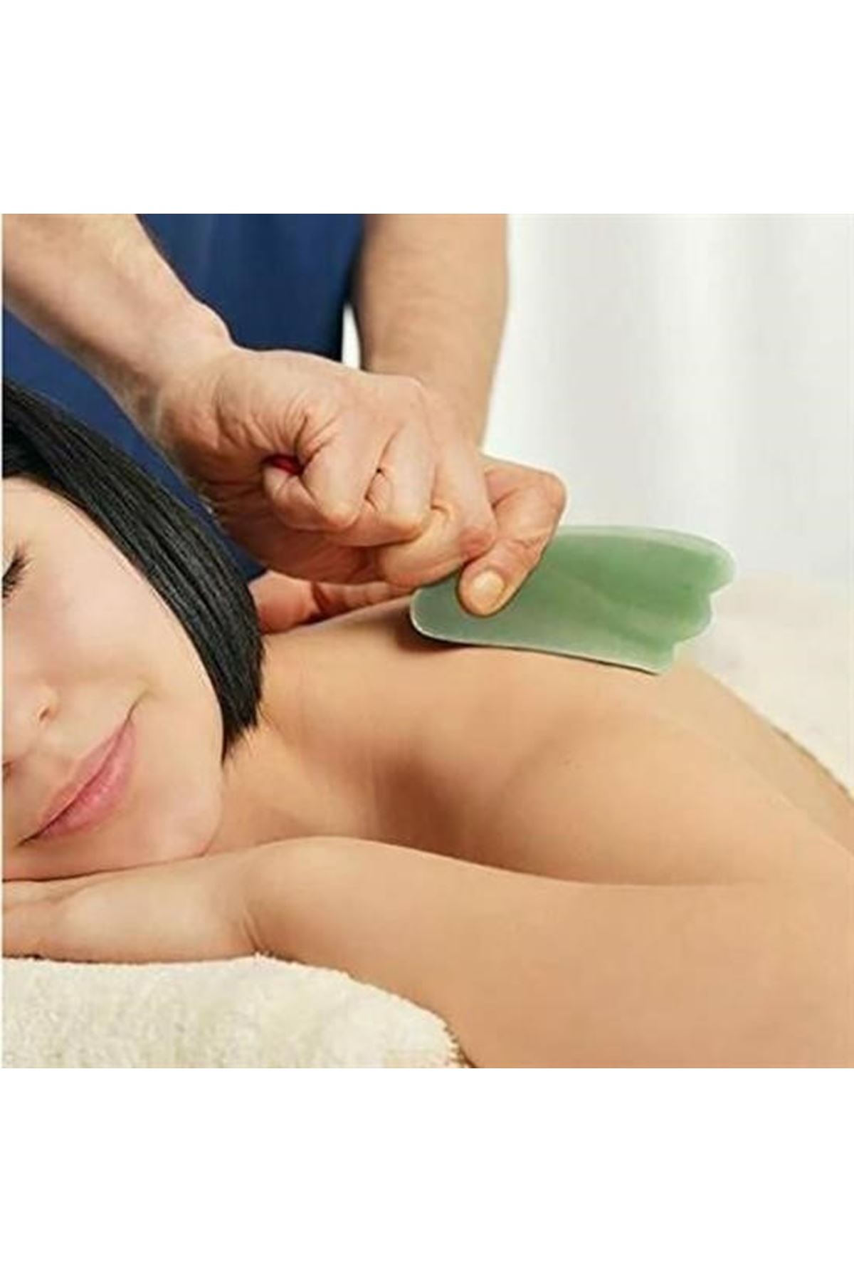 Tbl Dekor® Çift Taraflı 2li Cilt Yüz Masaj Aleti Jade Roller Yeşim  Taşı Seti